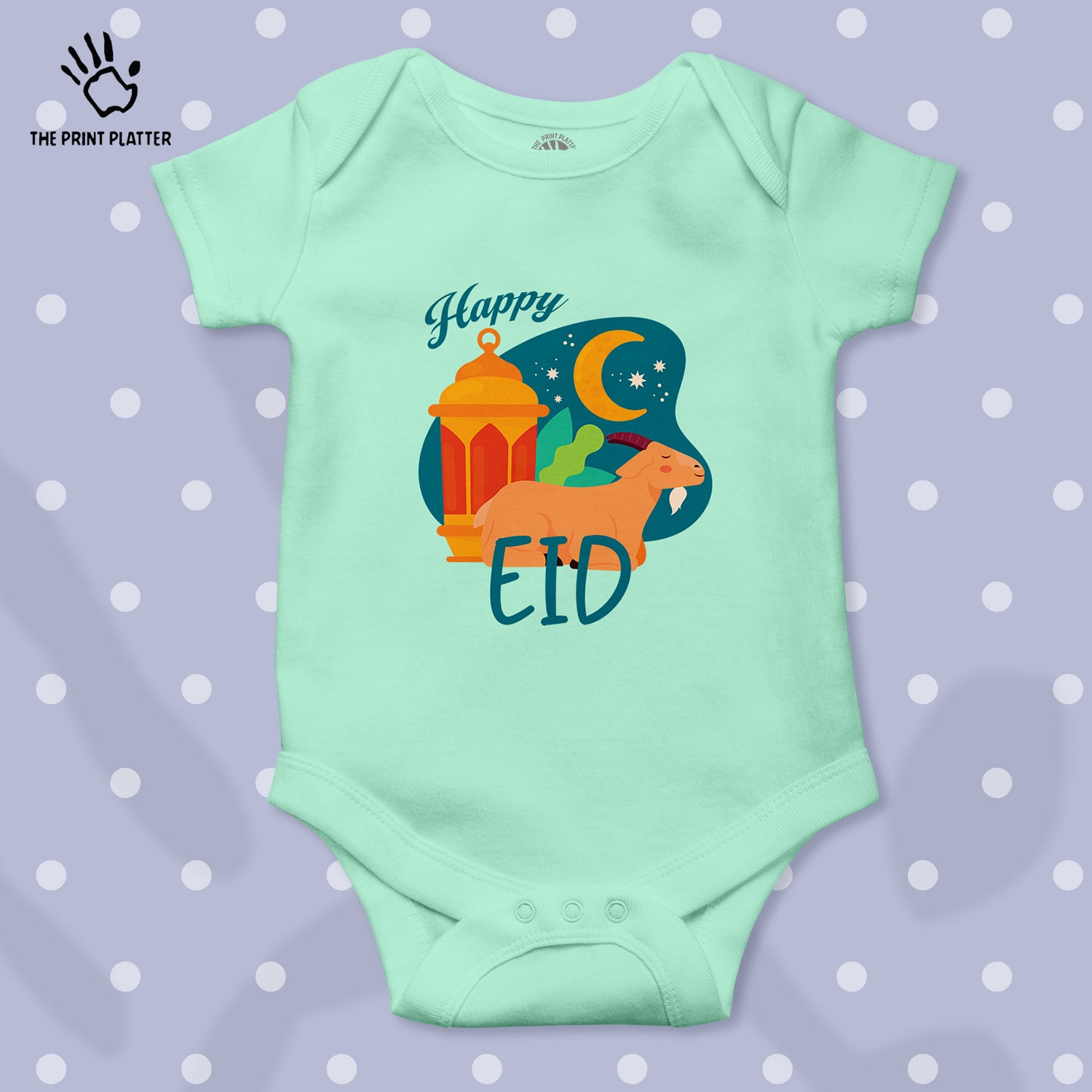 Happy Eid Unisex Half Sleeve Romper