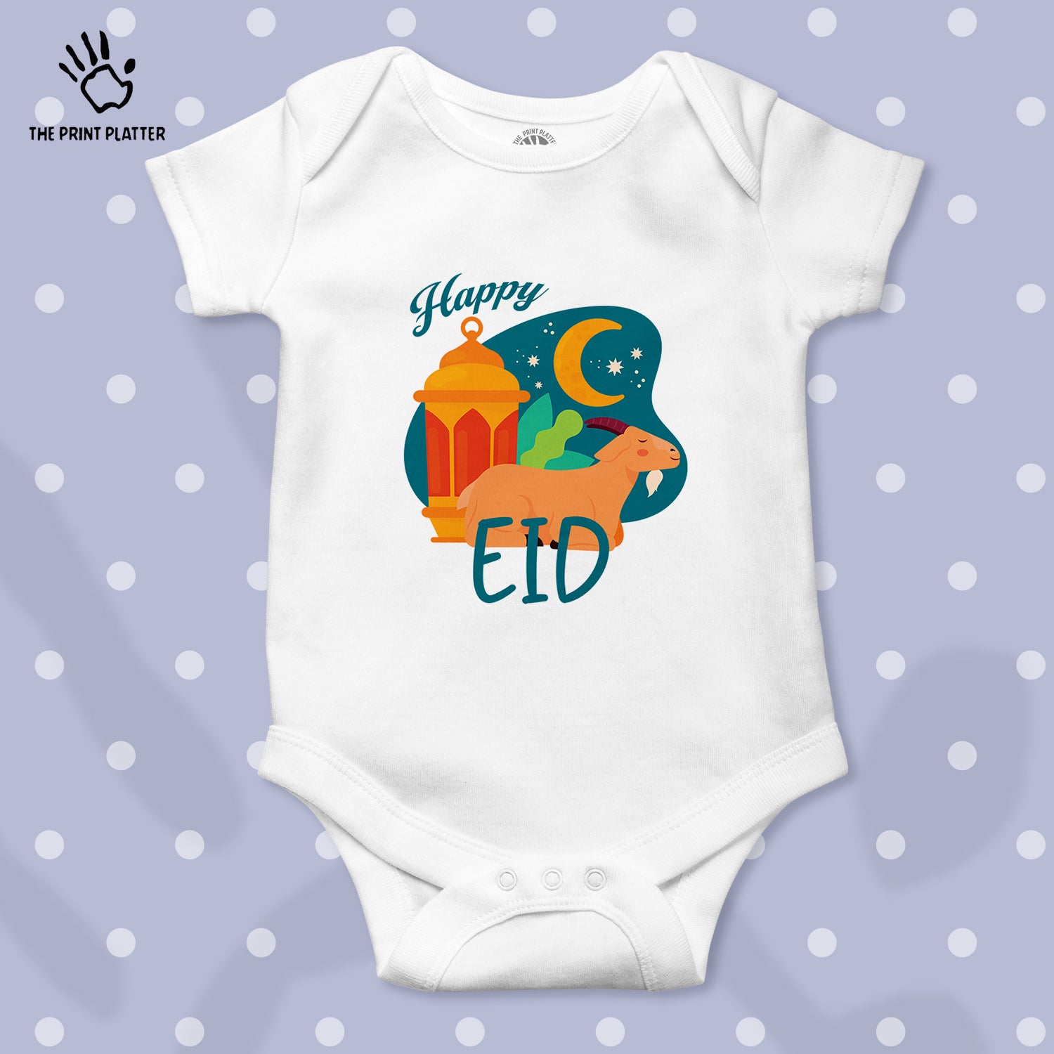 Happy Eid Unisex Half Sleeve Romper