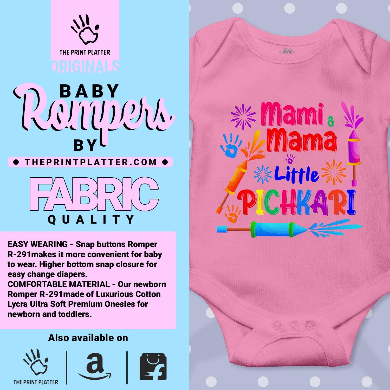 Mami & Mama Little Pichkari Unisex Half Sleeve Romper