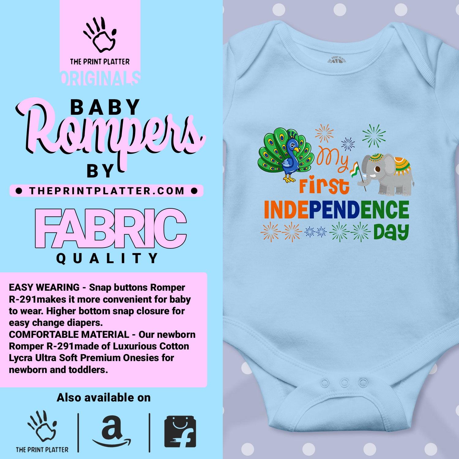 My First Independence Day Unisex Half Sleeve Romper