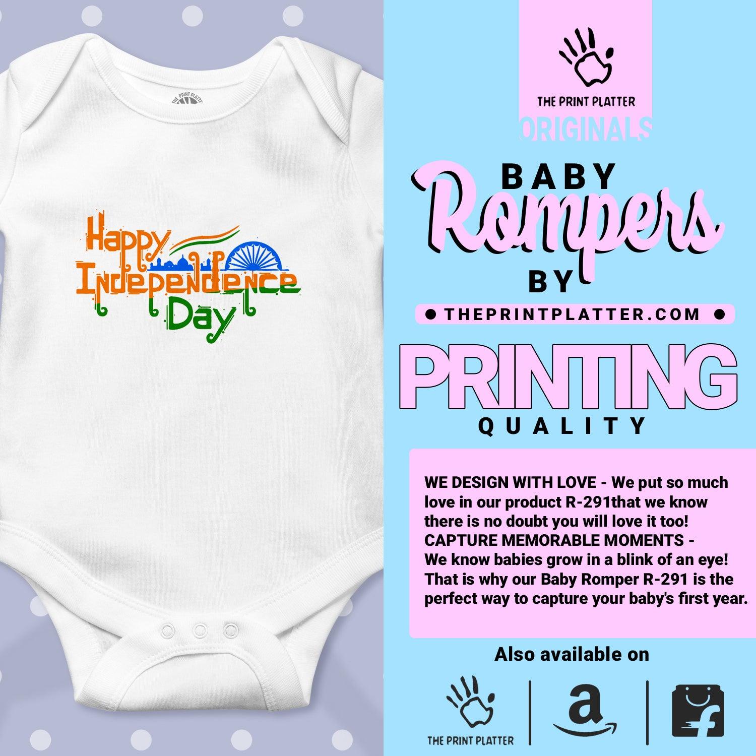 Happy Independence Day Unisex Half Sleeve Romper