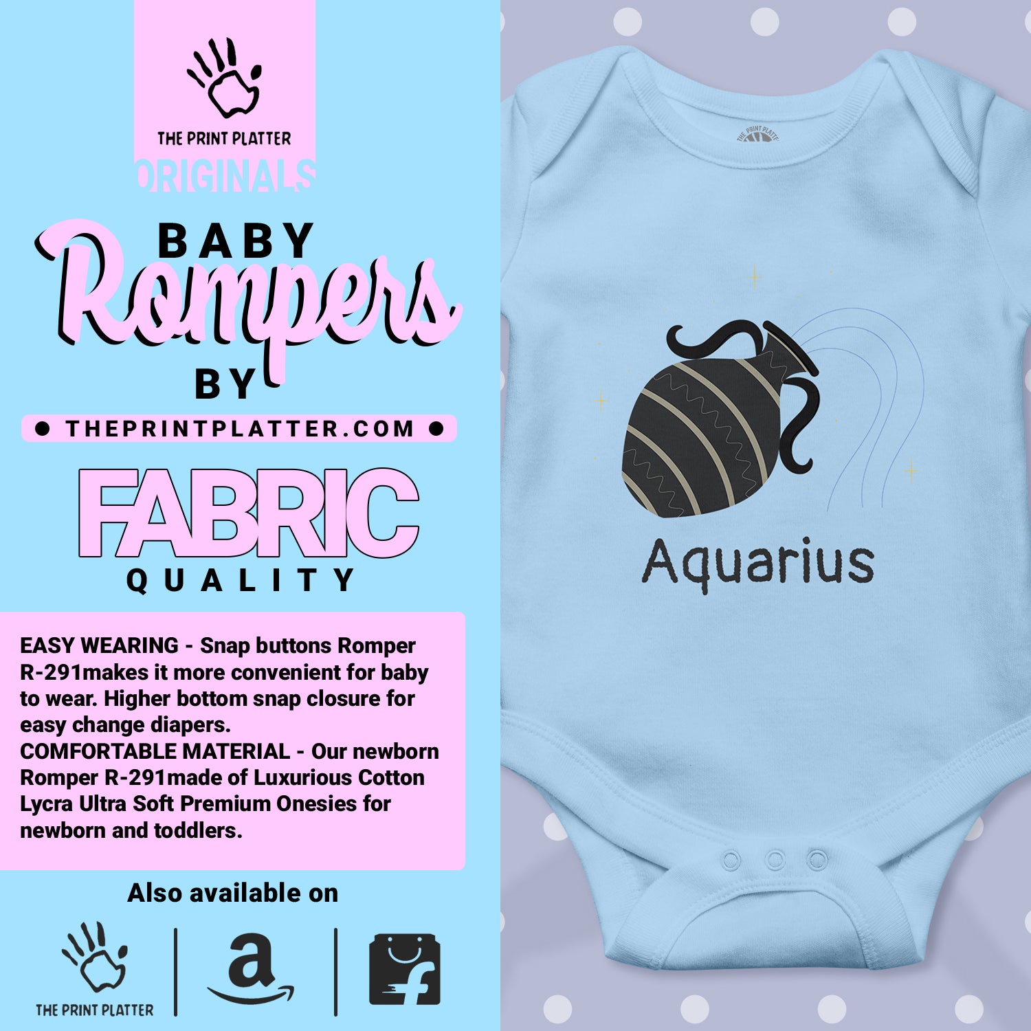 Aquarius - Zodiac Unisex Half Sleeve Romper