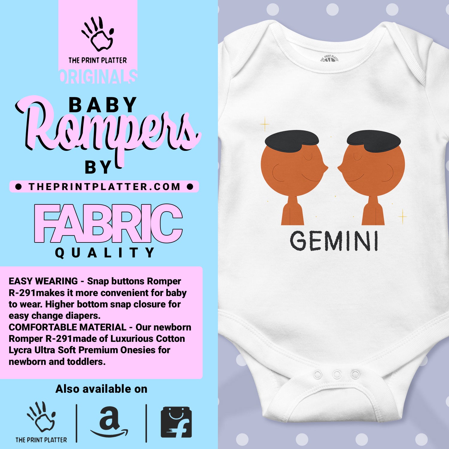 Gemini - Zodiac Unisex Half Sleeve Romper