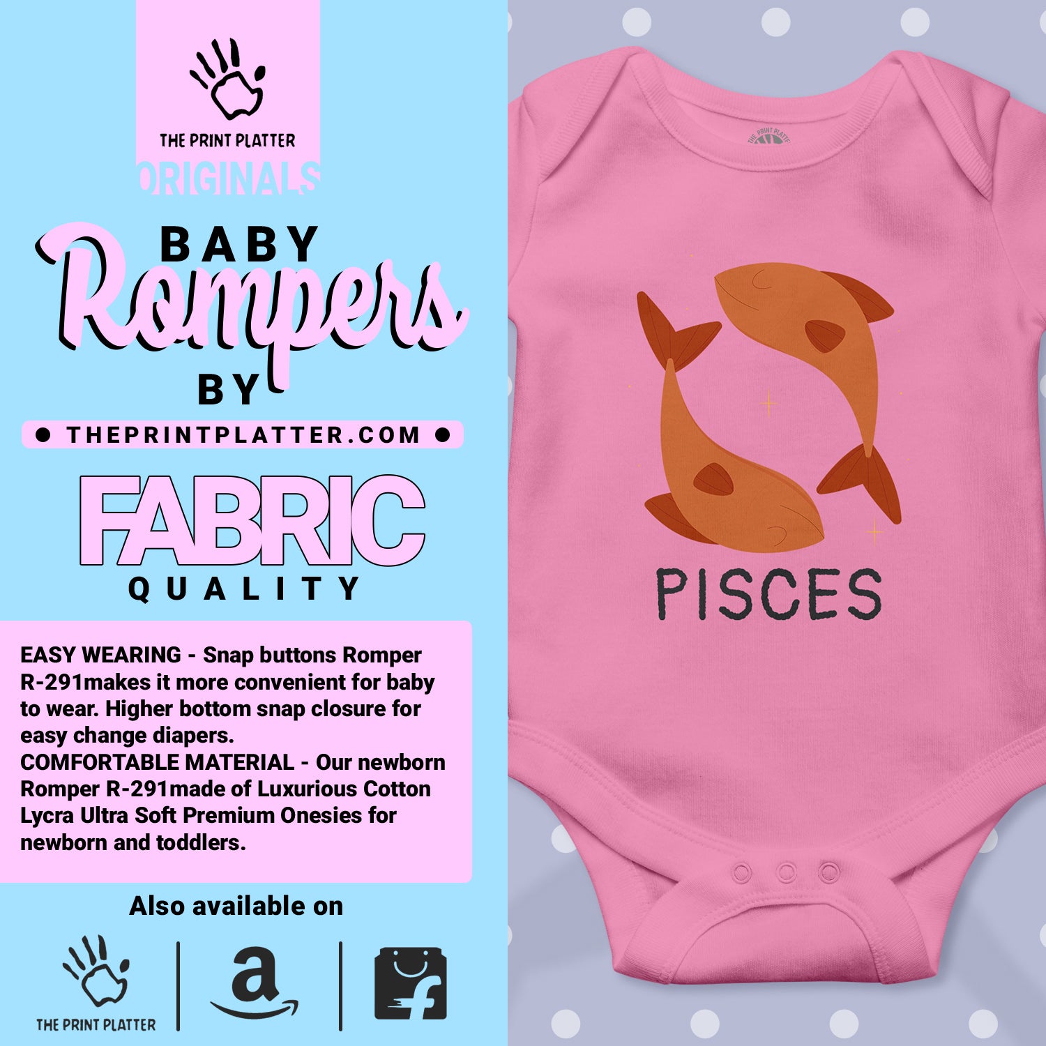 Pisces - Zodiac Unisex Half Sleeve Romper