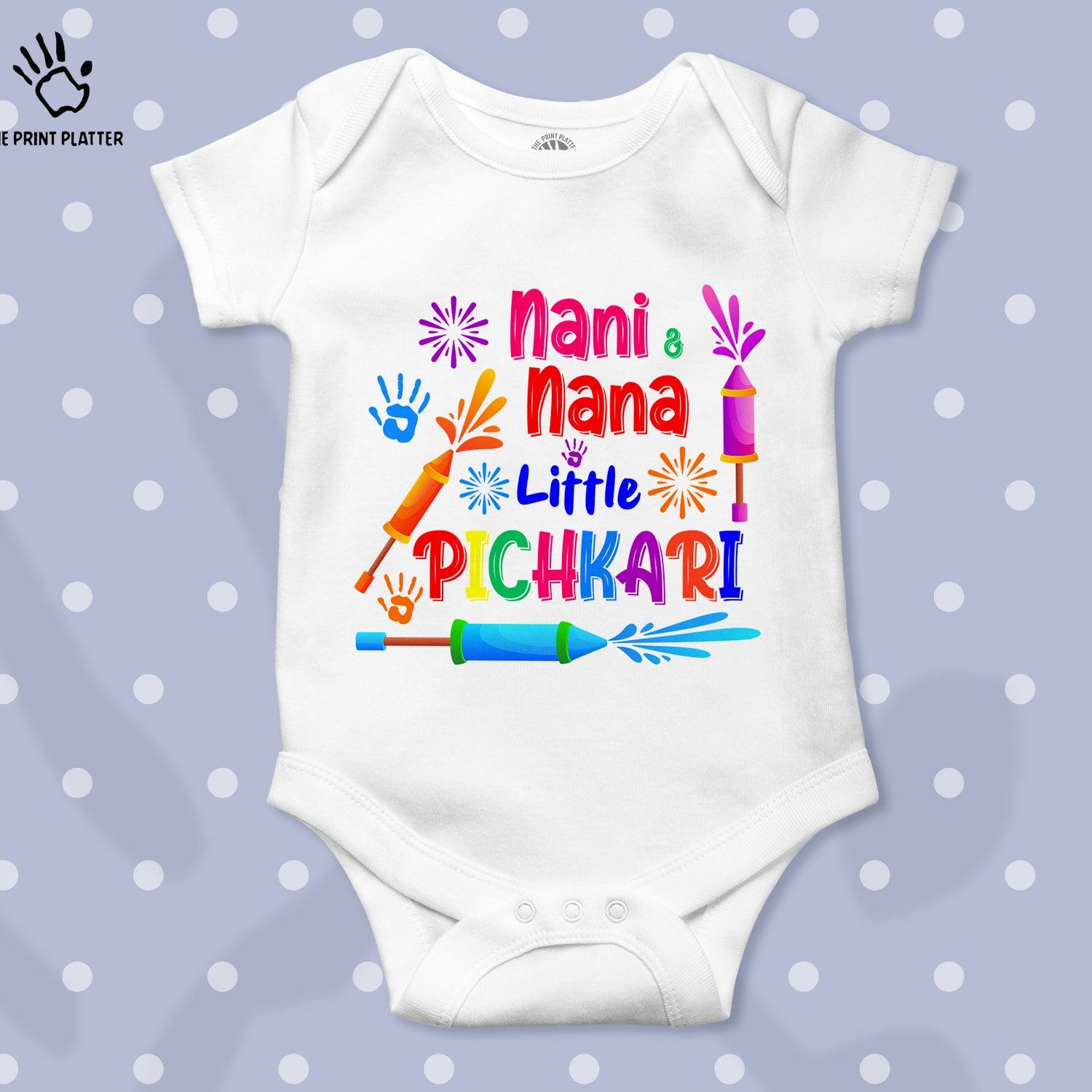 Nani & Nana Little Pichkari Little Pichkari Unisex Half Sleeve Romper