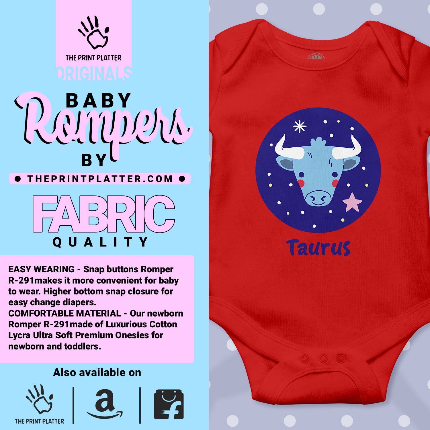 Taurus - Zodiac Unisex Half Sleeve Romper