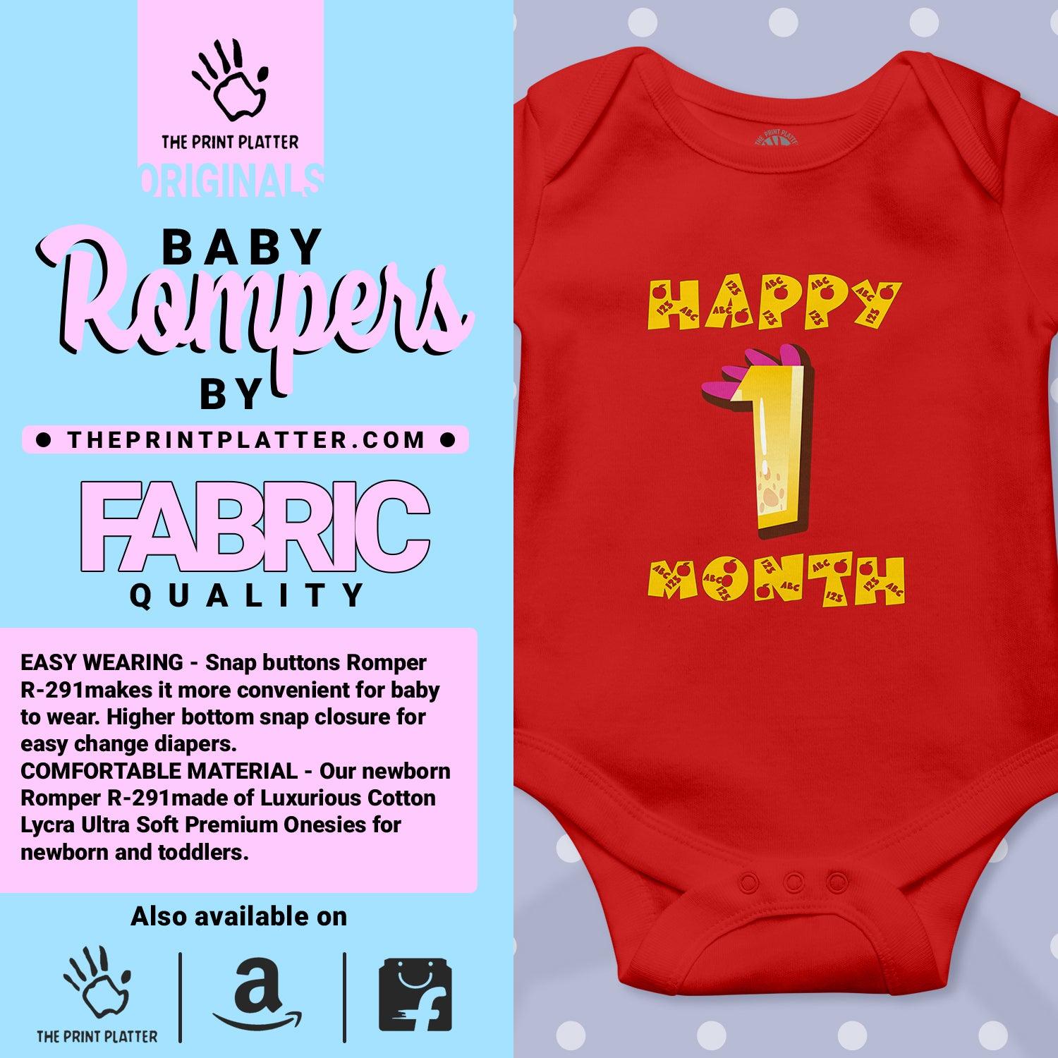 Happy 1 Month Unisex Half Sleeve Romper