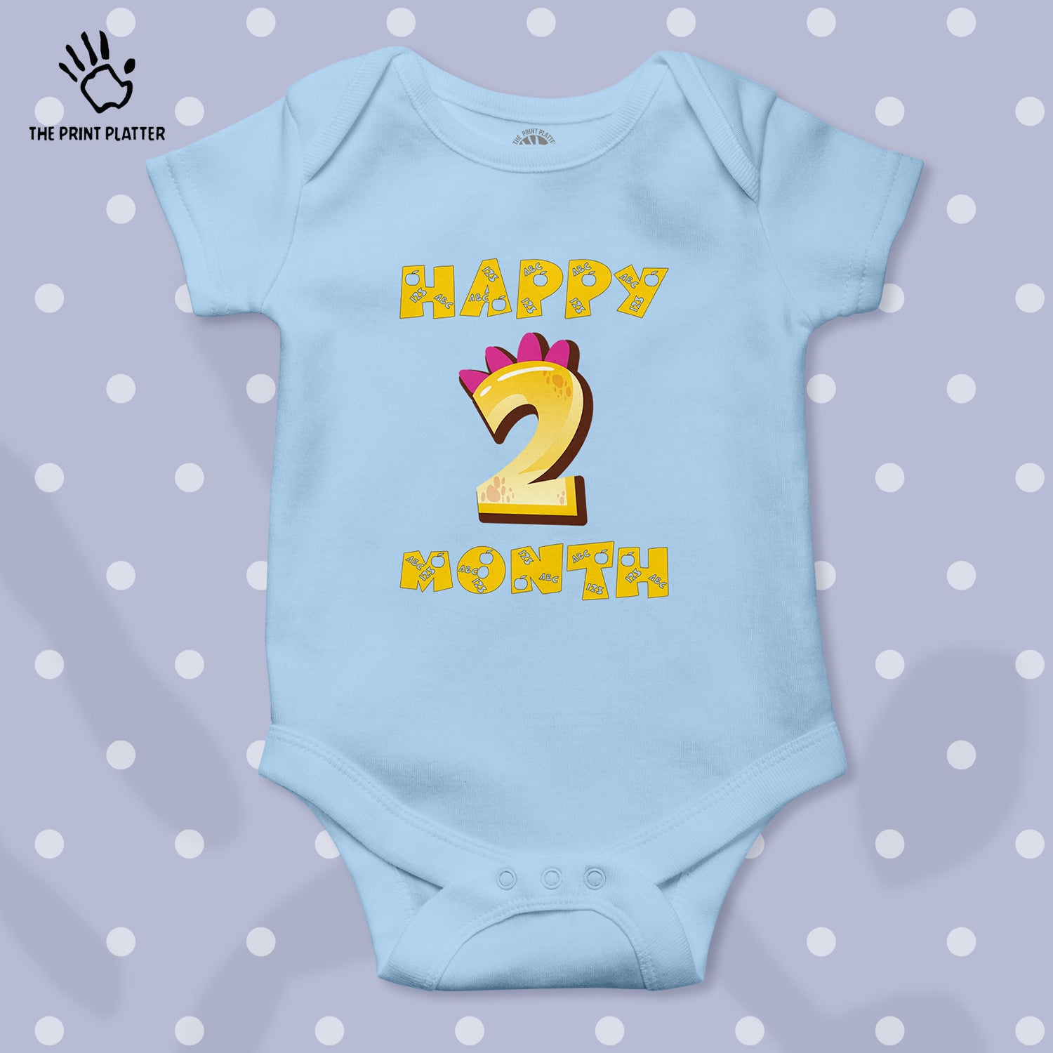 Happy 2 Month Unisex Half Sleeve Romper