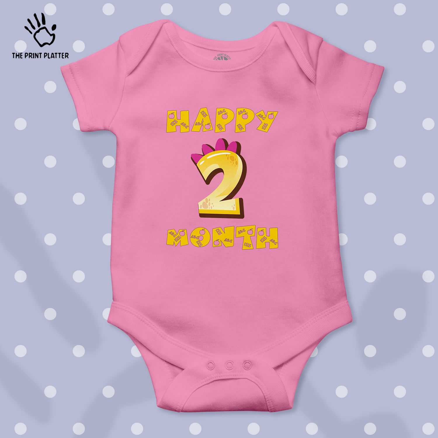 Happy 2 Month Unisex Half Sleeve Romper