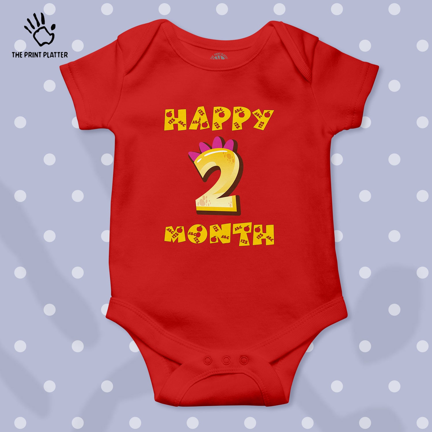 Happy 2 Month Unisex Half Sleeve Romper