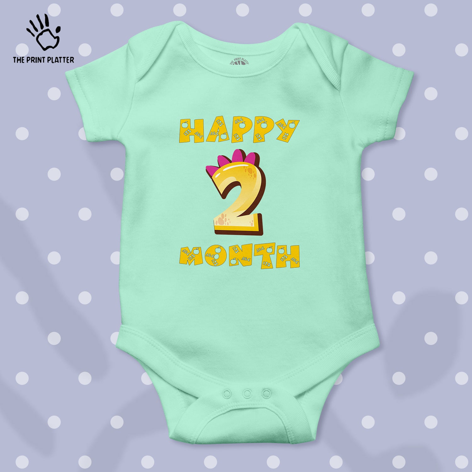 Happy 2 Month Unisex Half Sleeve Romper