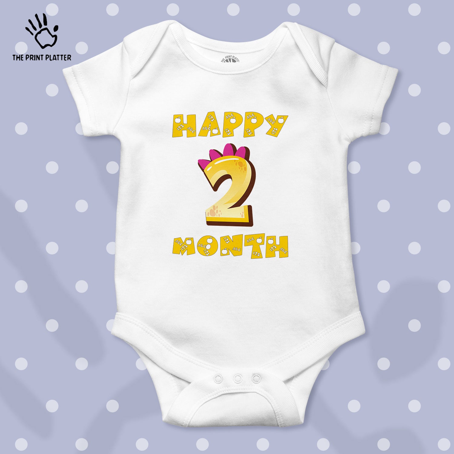 Happy 2 Month Unisex Half Sleeve Romper