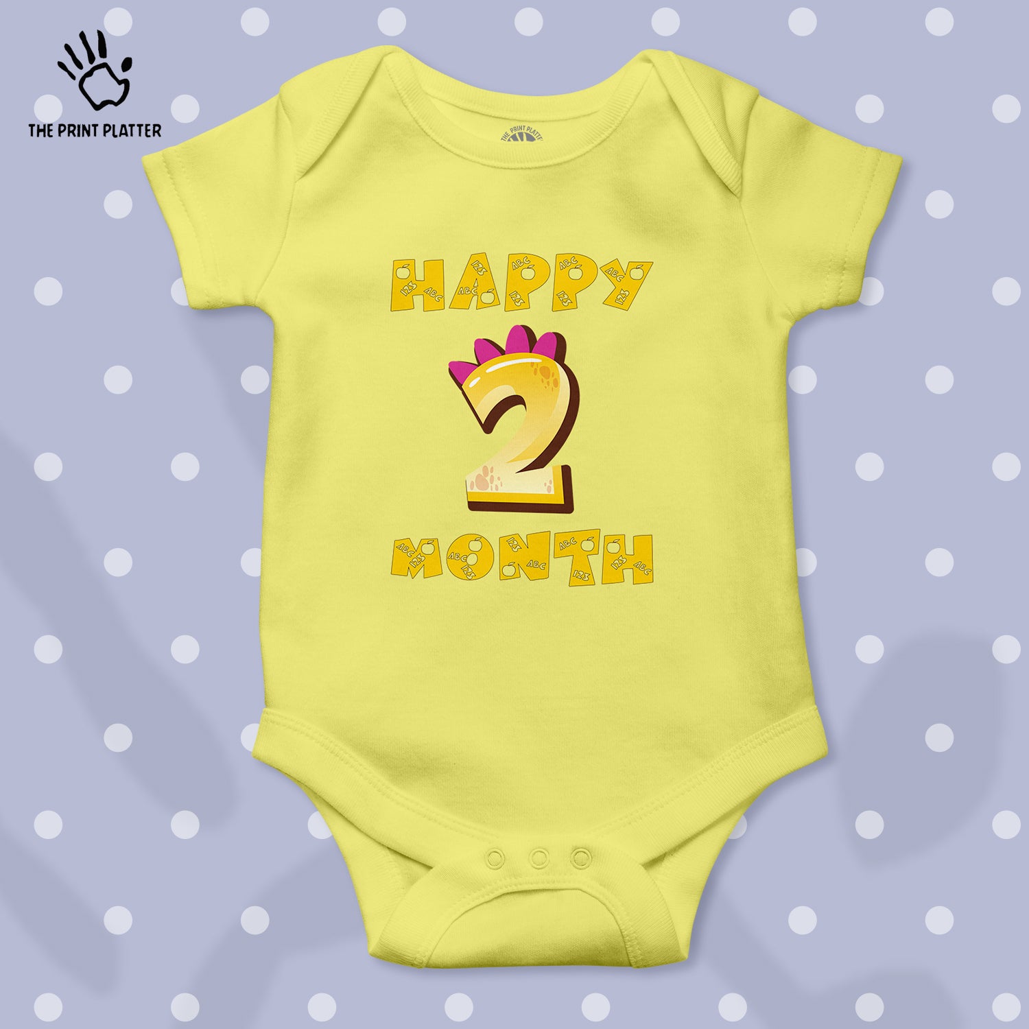 Happy 2 Month Unisex Half Sleeve Romper