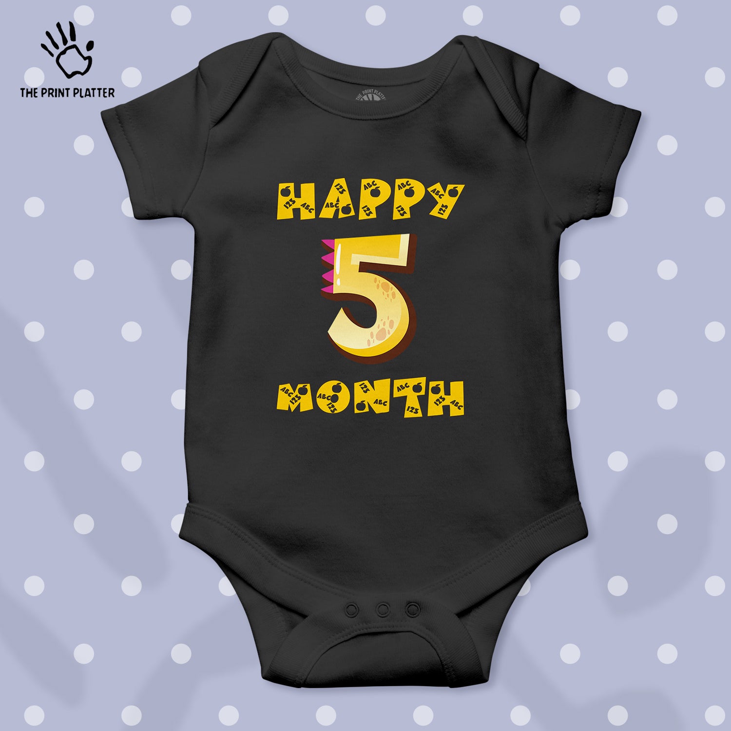 Happy 5 Month Unisex Half Sleeve Romper