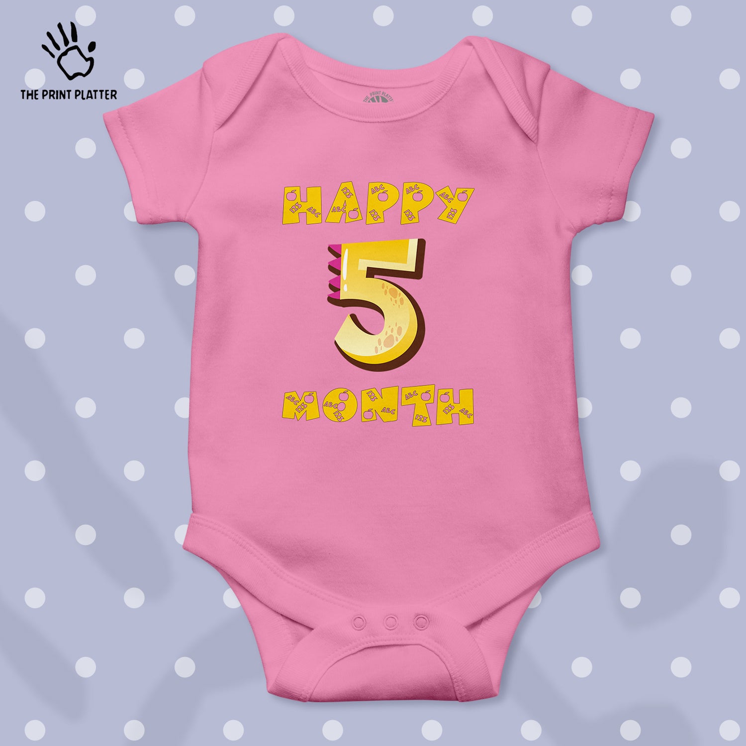 Happy 5 Month Unisex Half Sleeve Romper