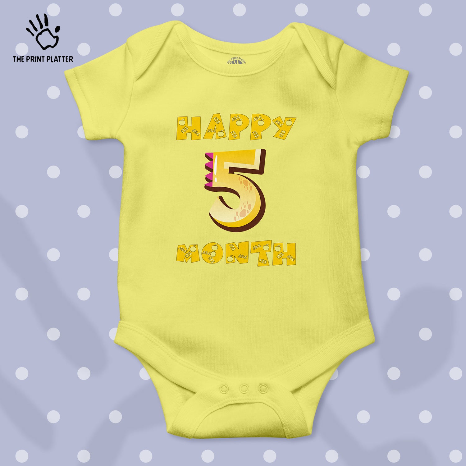 Happy 5 Month Unisex Half Sleeve Romper