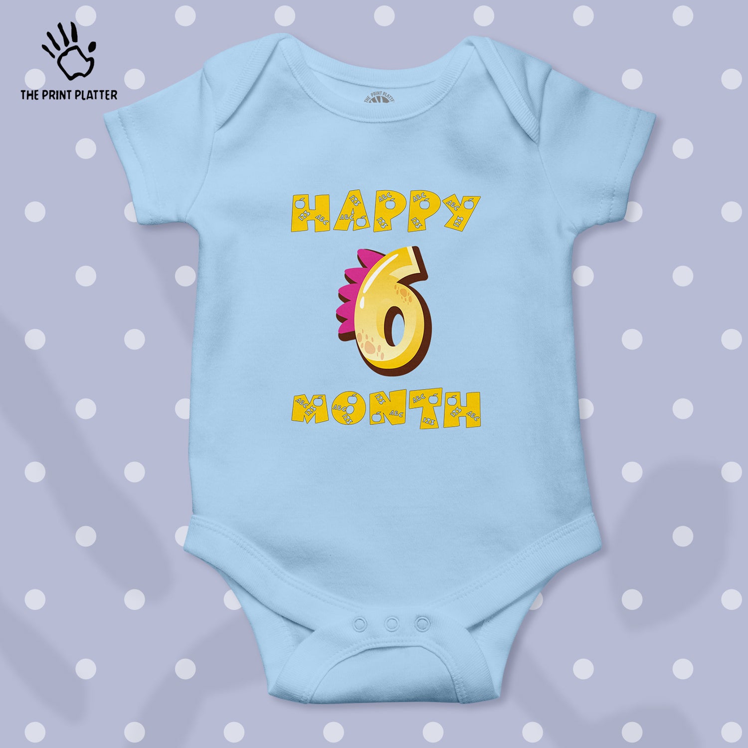 Happy 6 Month Unisex Half Sleeve Romper