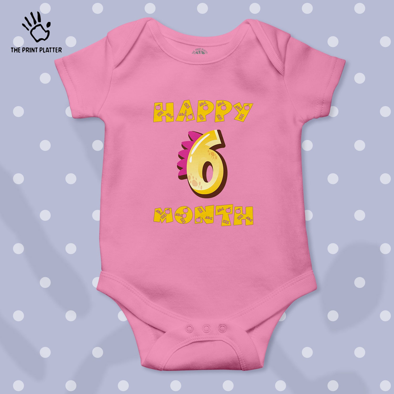 Happy 6 Month Unisex Half Sleeve Romper