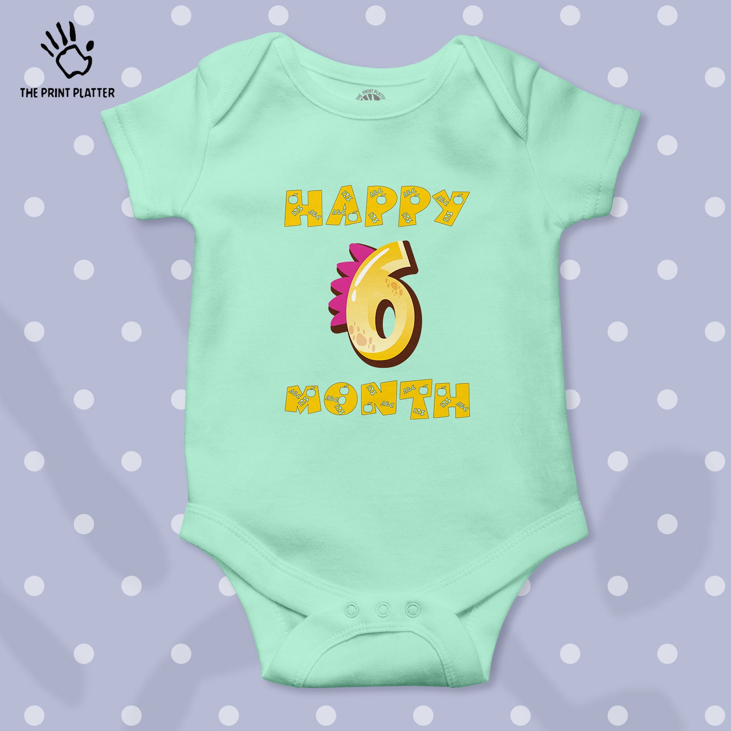 Happy 6 Month Unisex Half Sleeve Romper