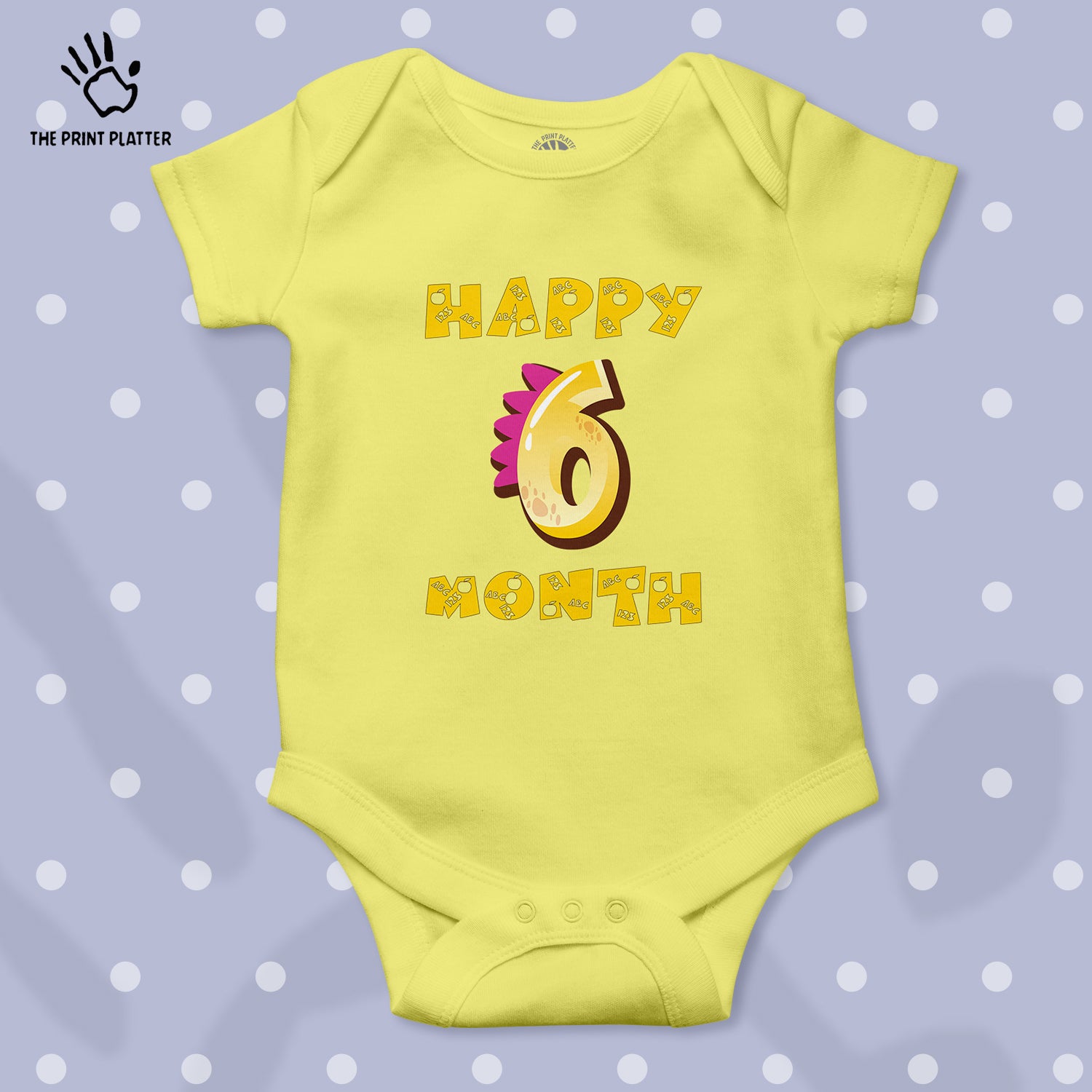 Happy 6 Month Unisex Half Sleeve Romper