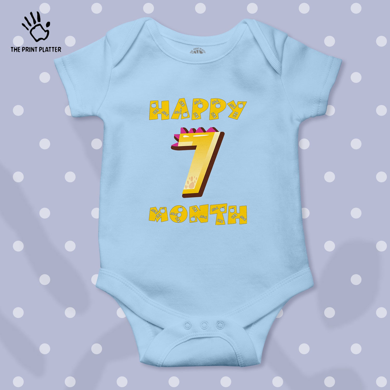 Happy 7 Month Unisex Half Sleeve Romper