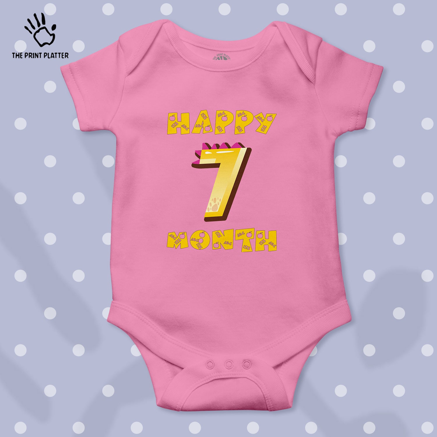 Happy 7 Month Unisex Half Sleeve Romper