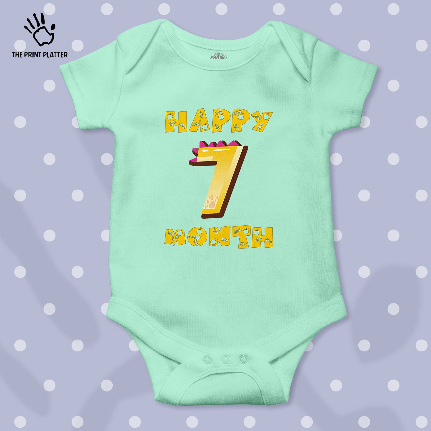 Happy 7 Month Unisex Half Sleeve Romper