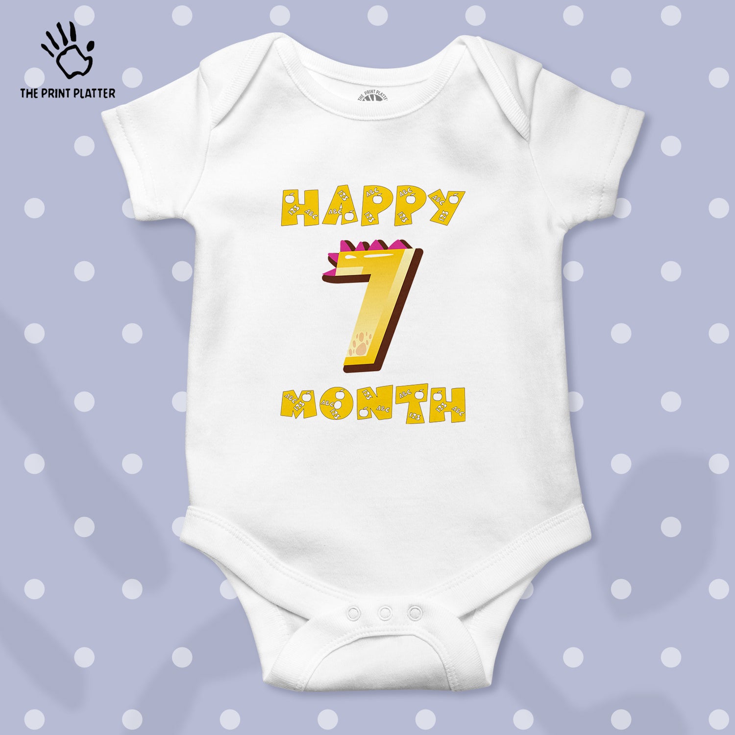 Happy 7 Month Unisex Half Sleeve Romper