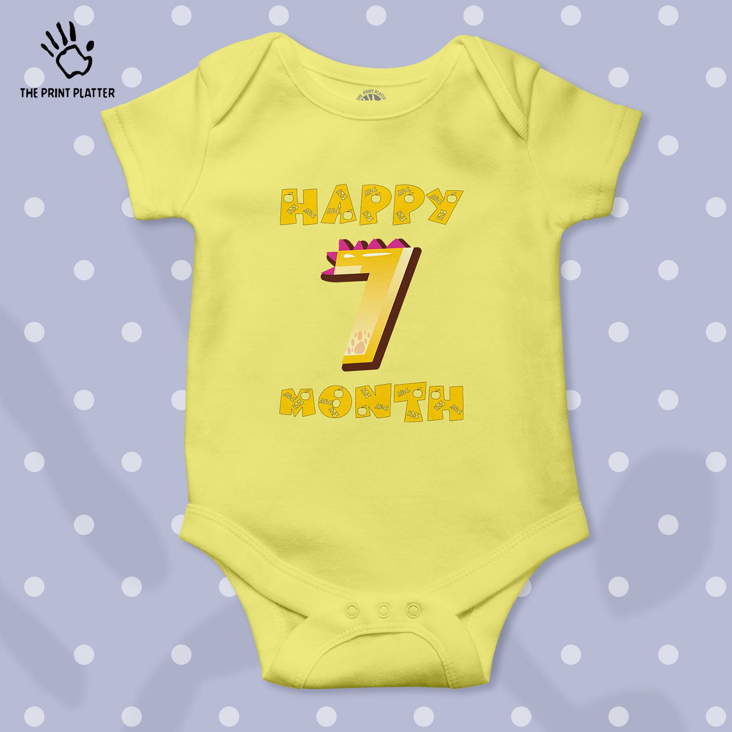 Happy 7 Month Unisex Half Sleeve Romper