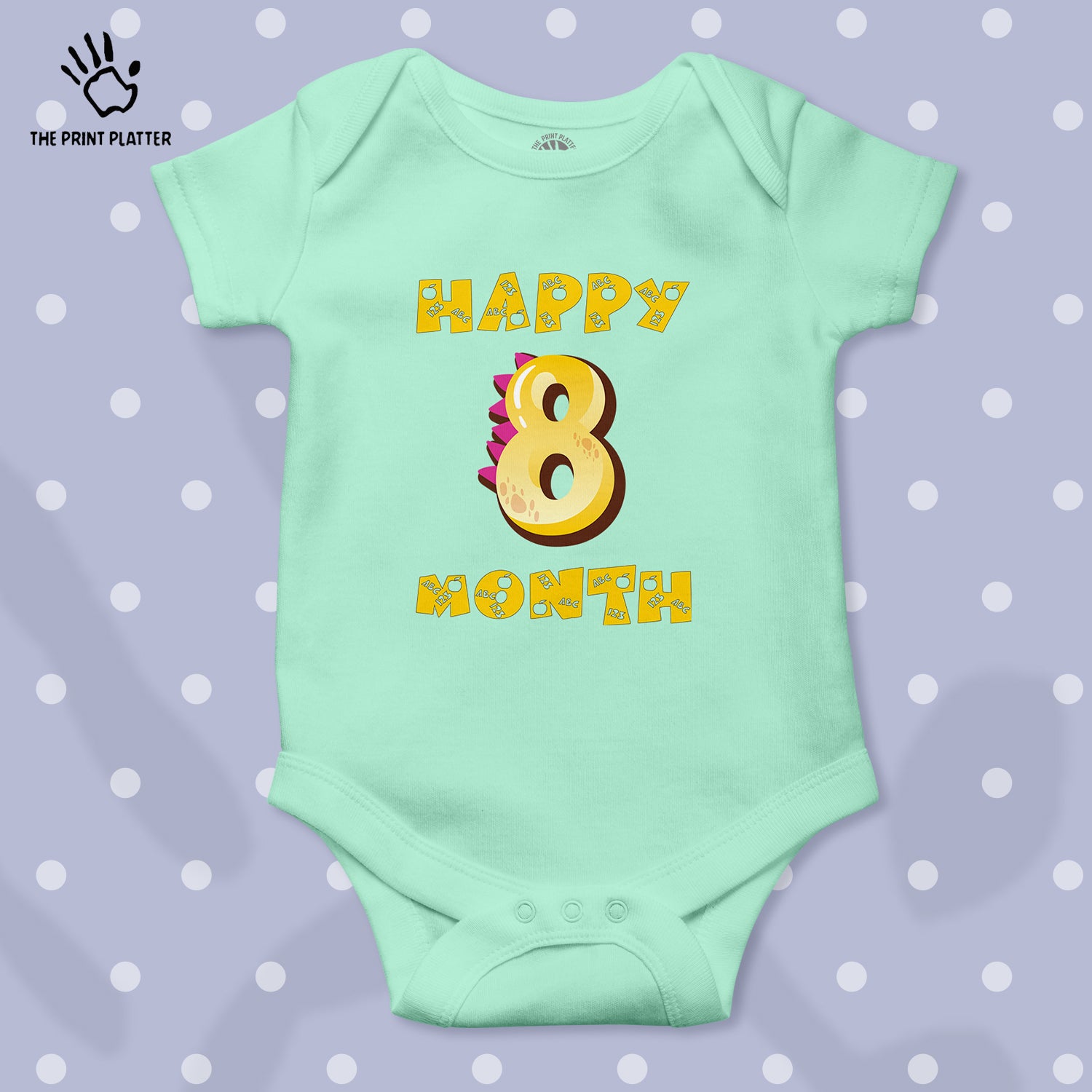 Happy 8 Month Unisex Half Sleeve Romper