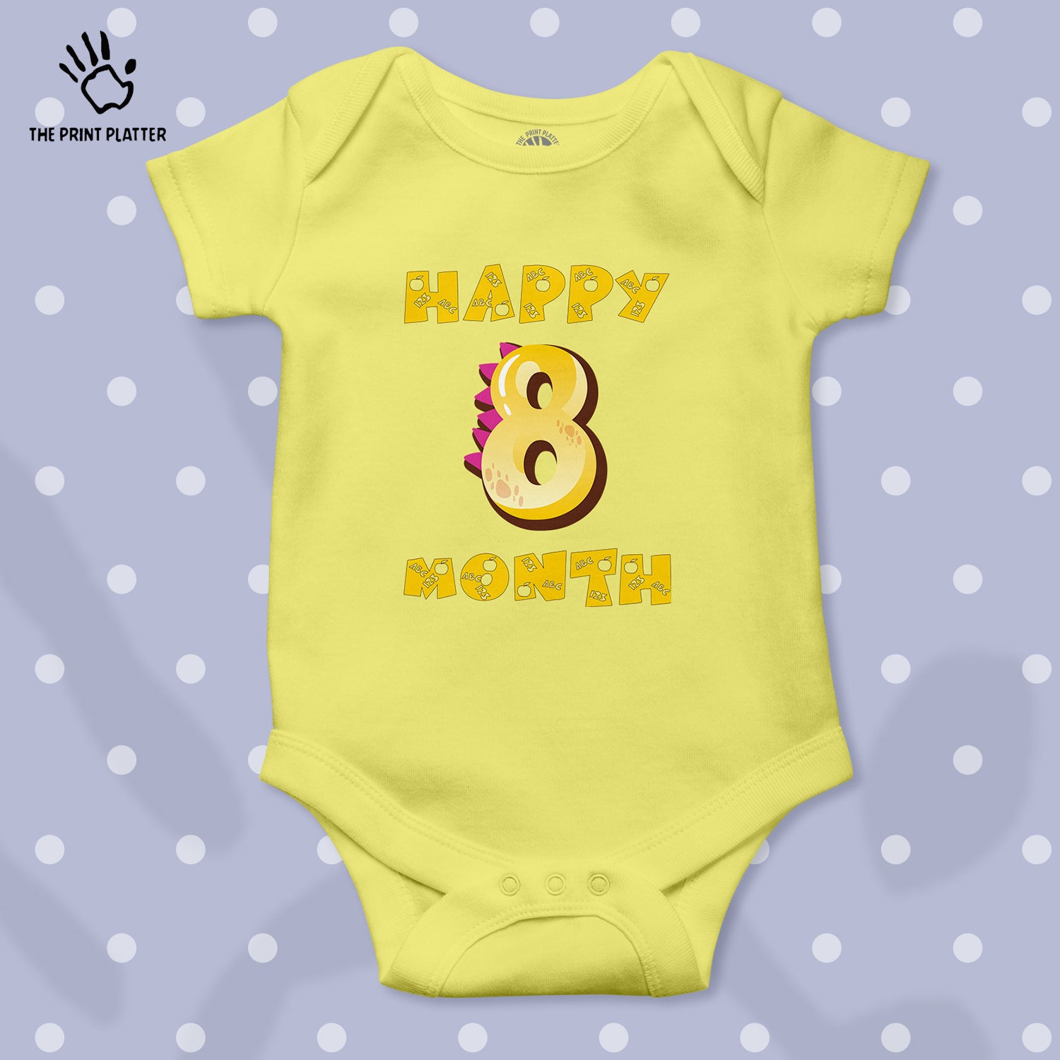 Happy 8 Month Unisex Half Sleeve Romper