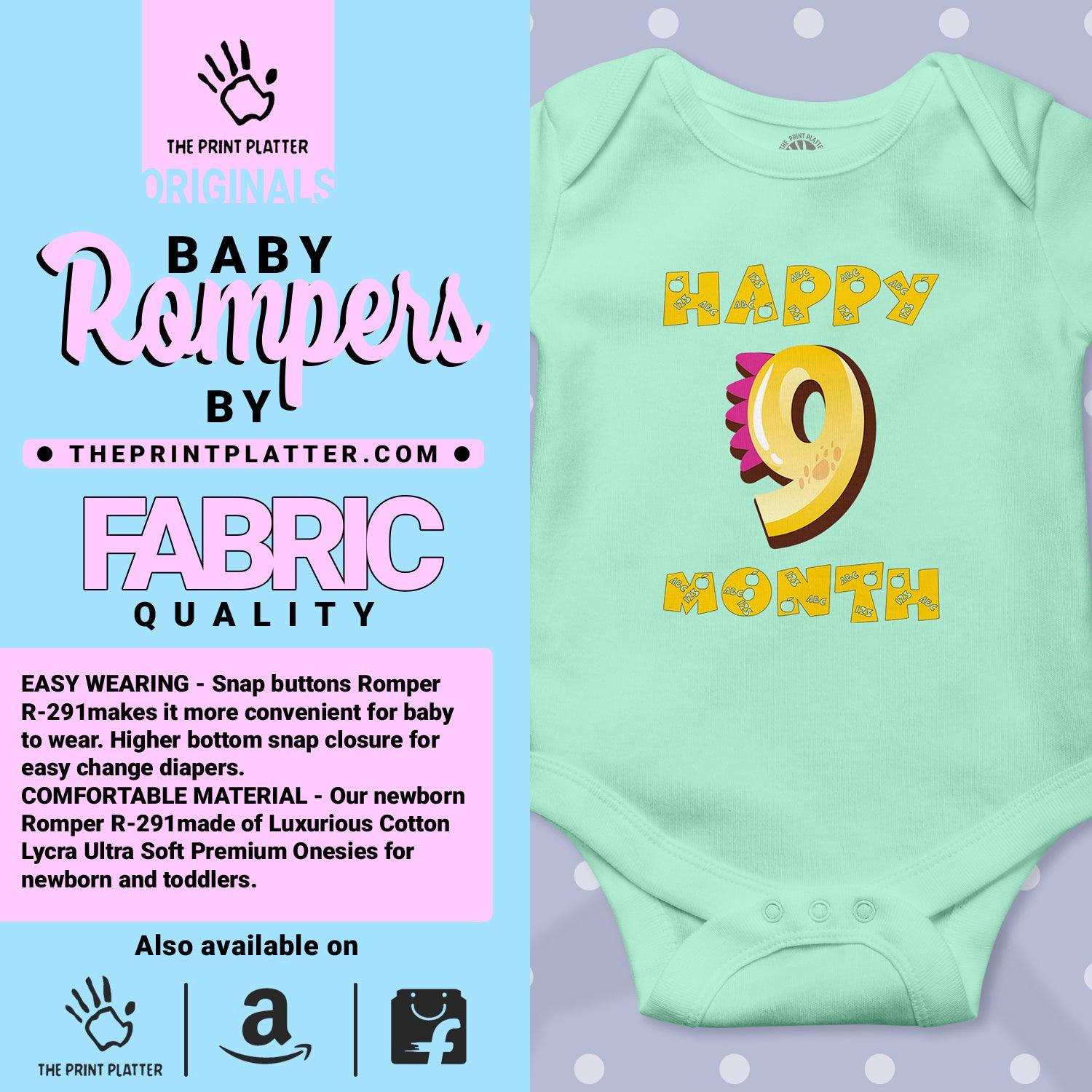 Happy 9 Month Unisex Half Sleeve Romper