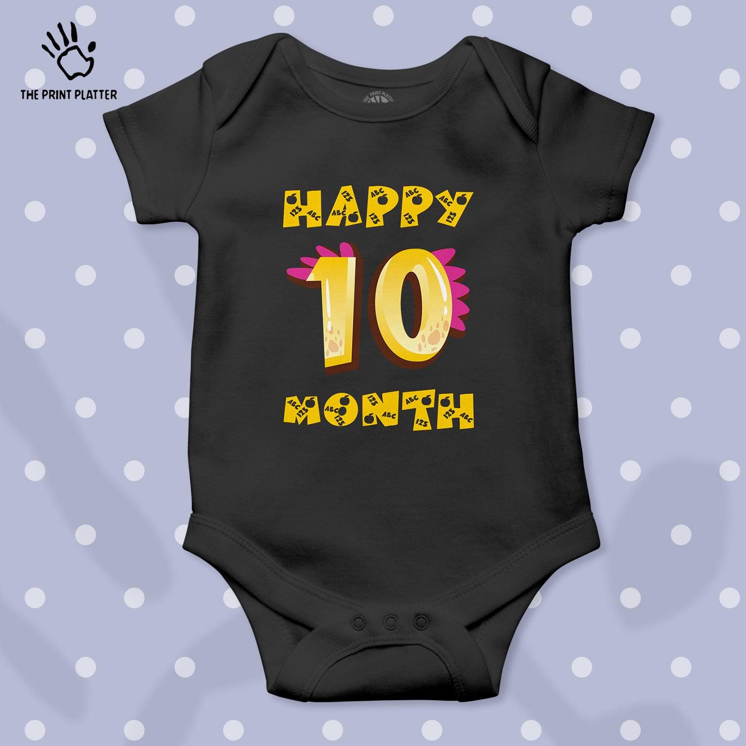 Happy 10 Month Unisex Half Sleeve Romper