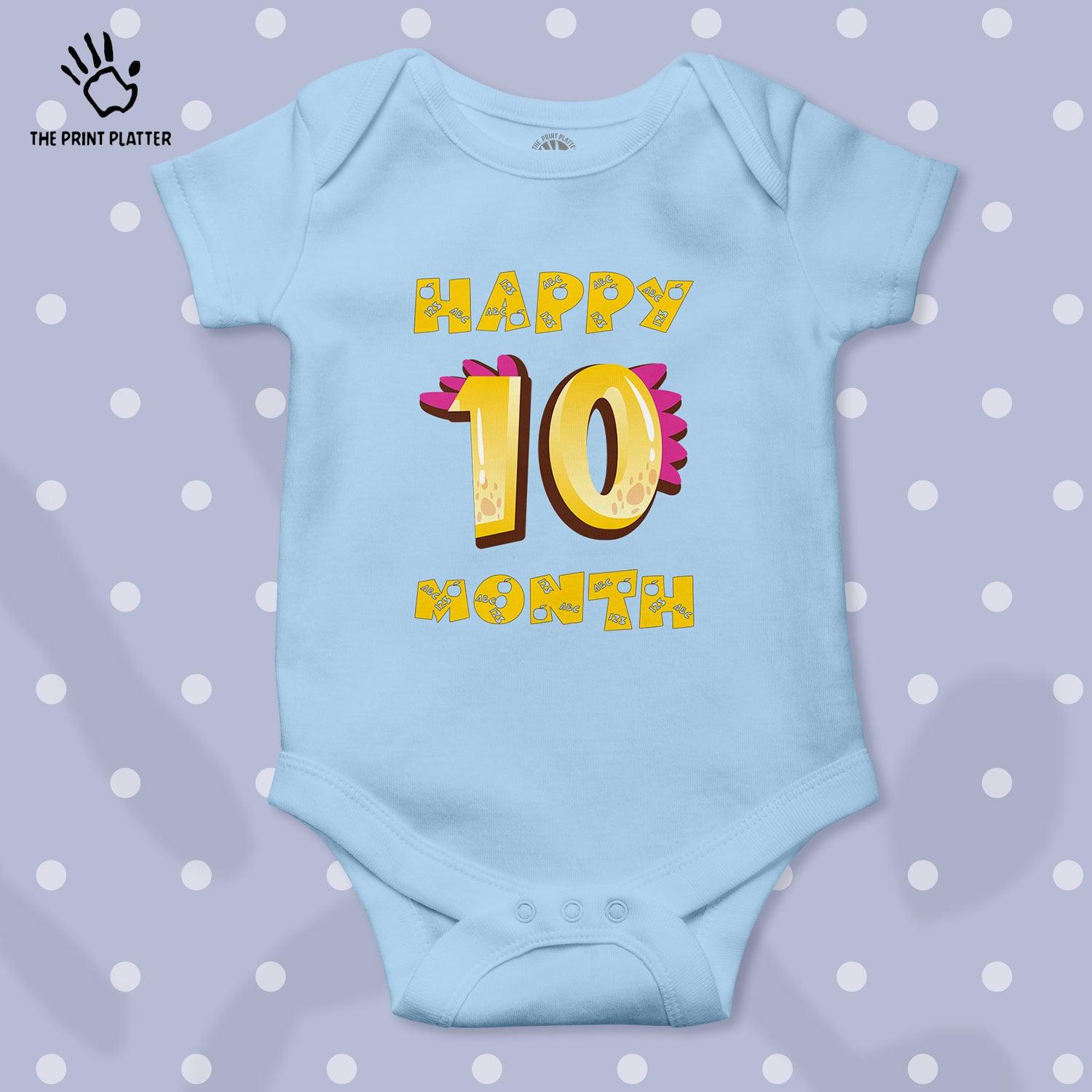 Happy 10 Month Unisex Half Sleeve Romper