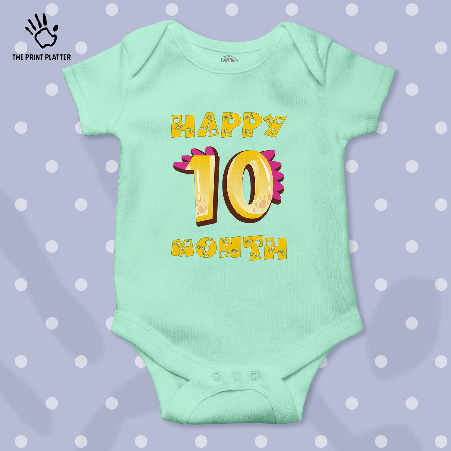 Happy 10 Month Unisex Half Sleeve Romper