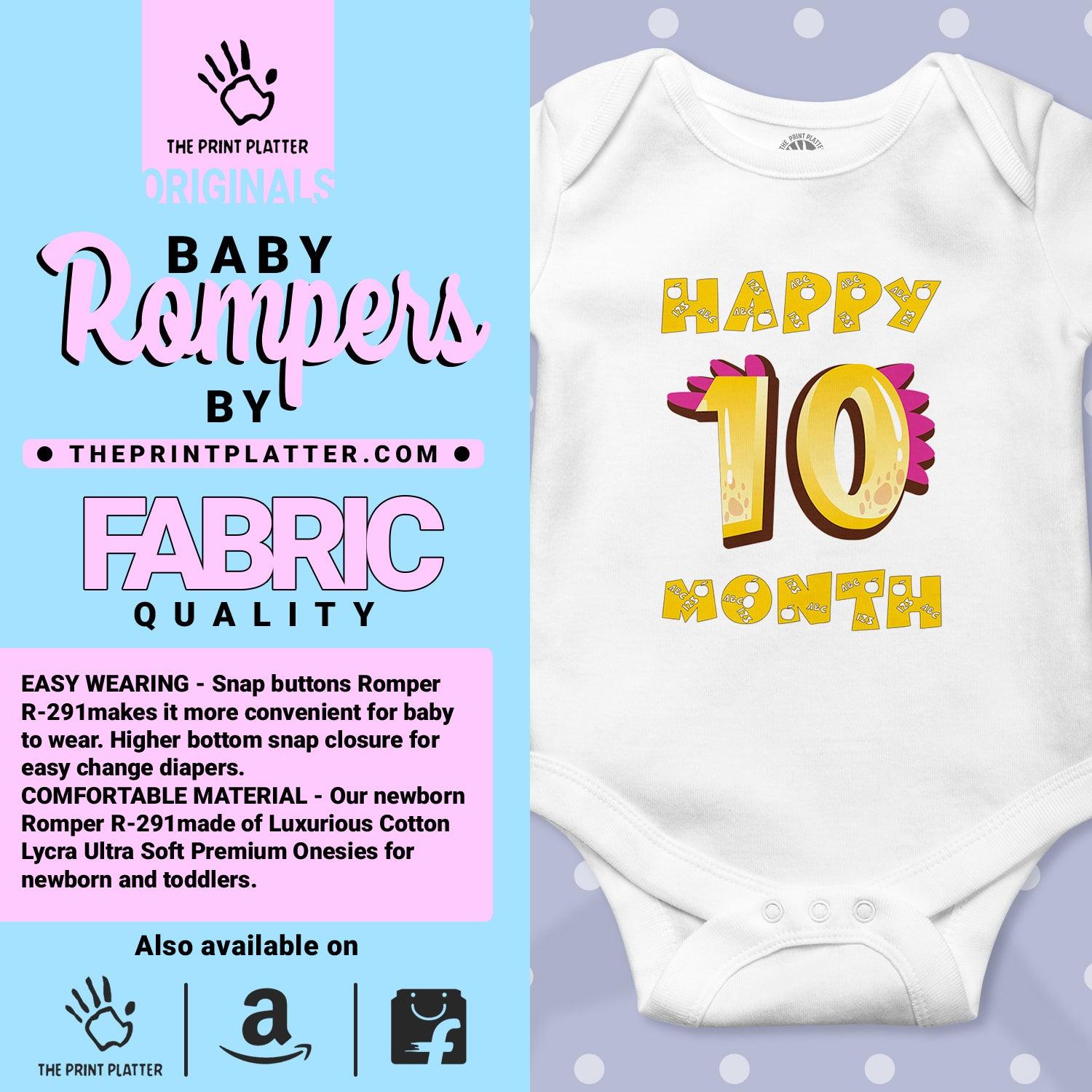 Happy 10 Month Unisex Half Sleeve Romper