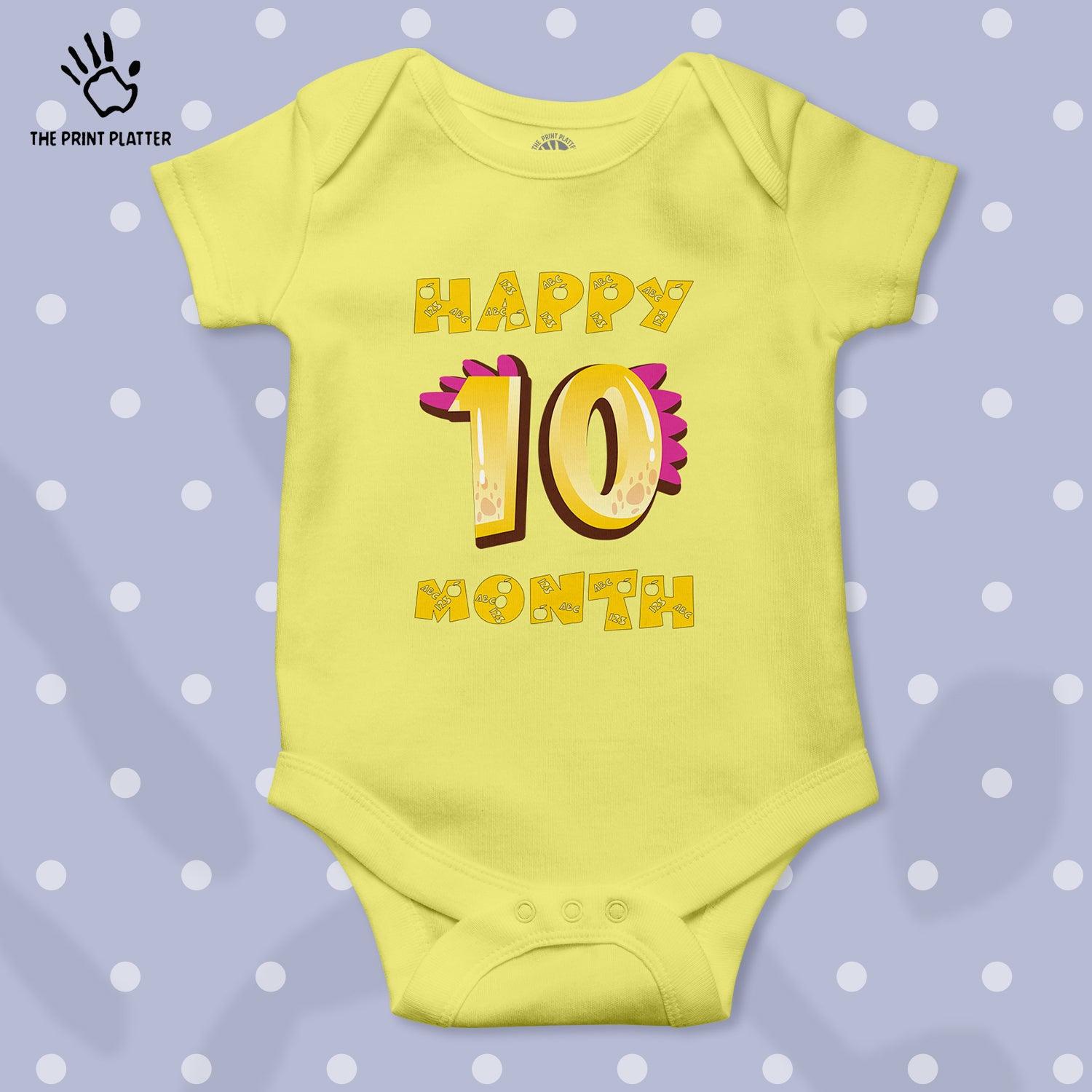 Happy 10 Month Unisex Half Sleeve Romper