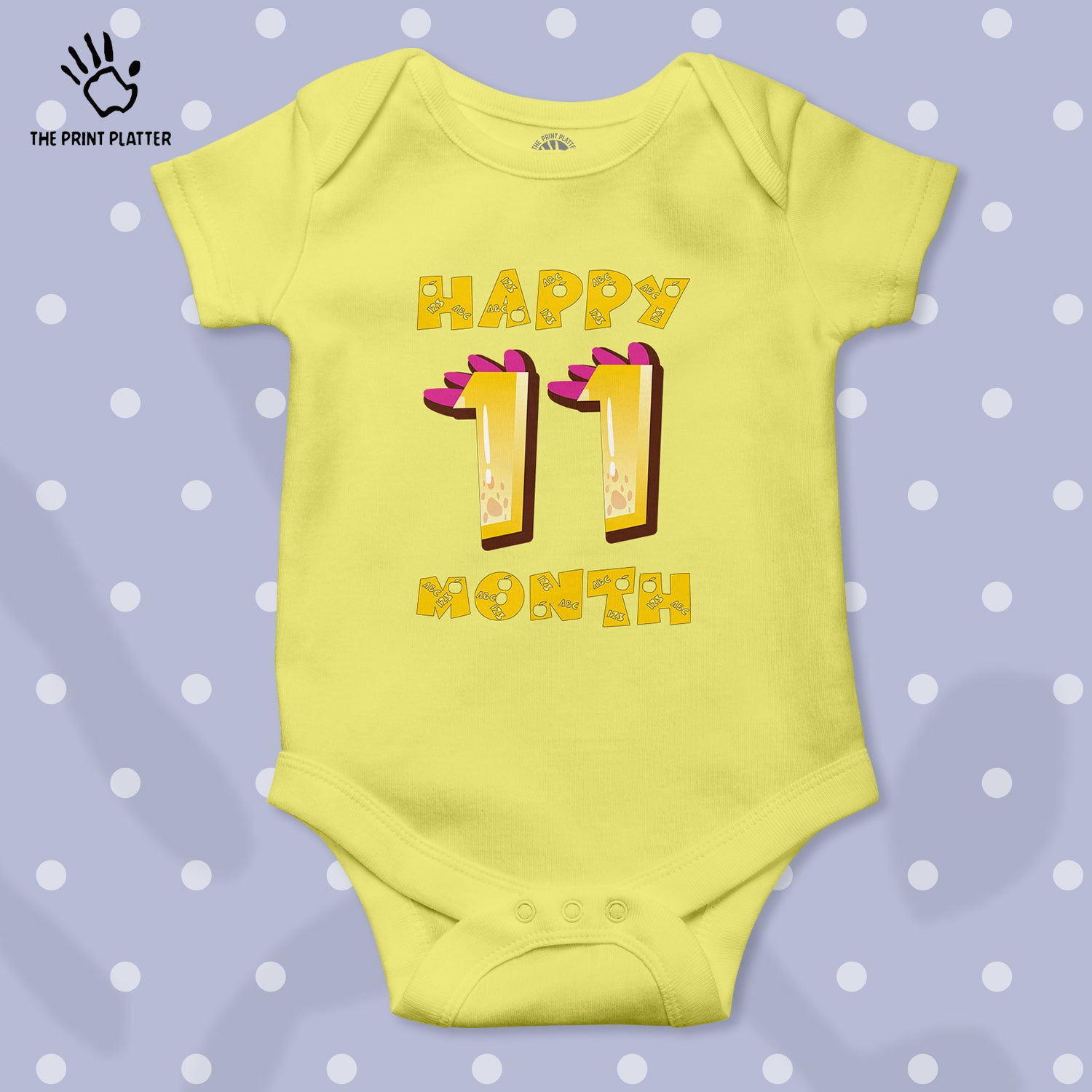 Happy 11 Month Unisex Half Sleeve Romper