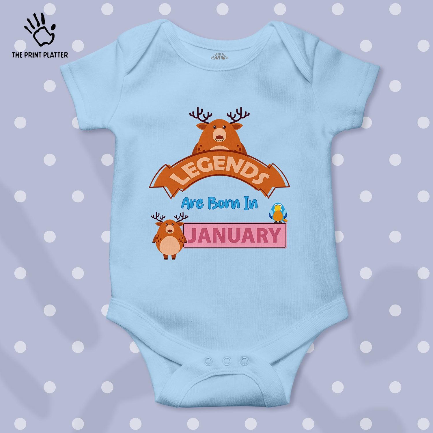 Legends Are Born in January Unisex Half Sleeve Romper