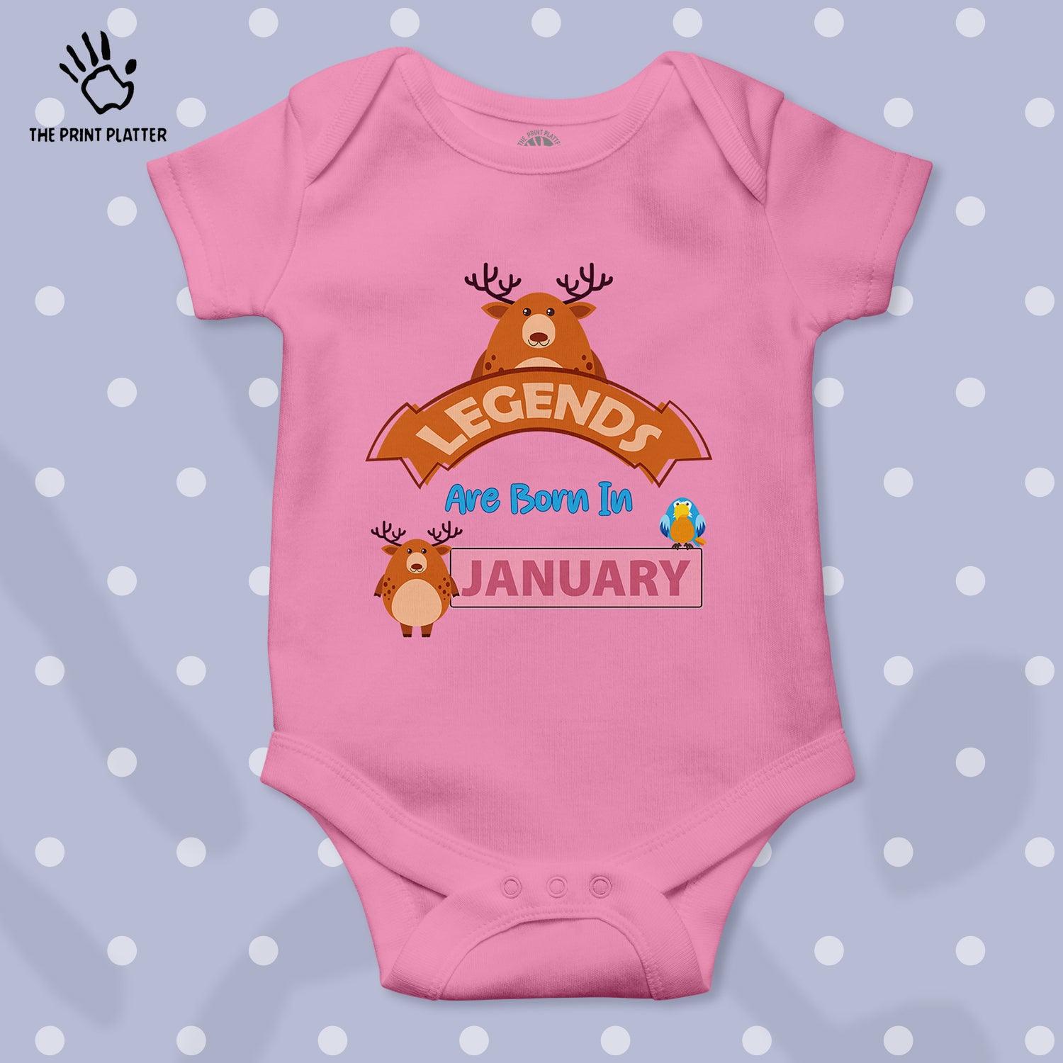 Legends Are Born in January Unisex Half Sleeve Romper