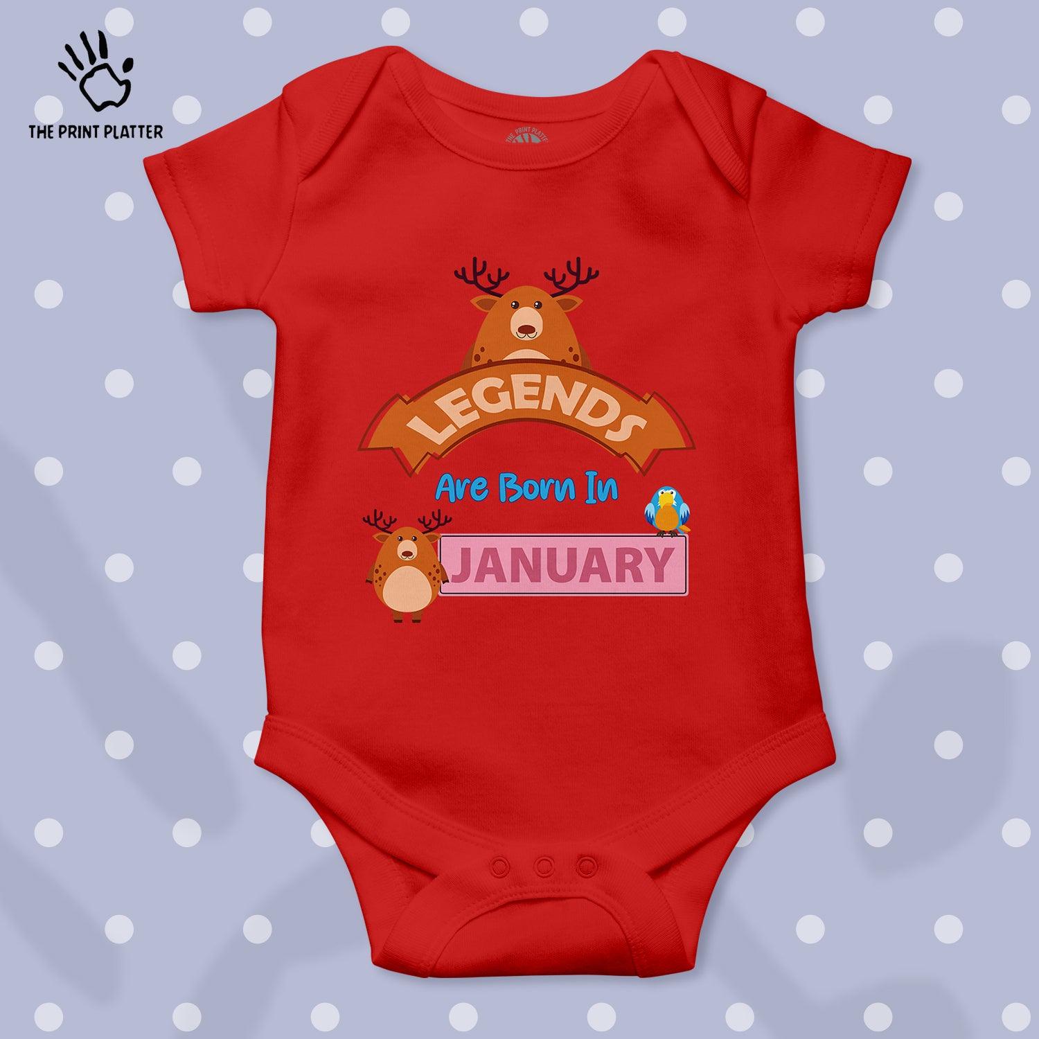 Legends Are Born in January Unisex Half Sleeve Romper