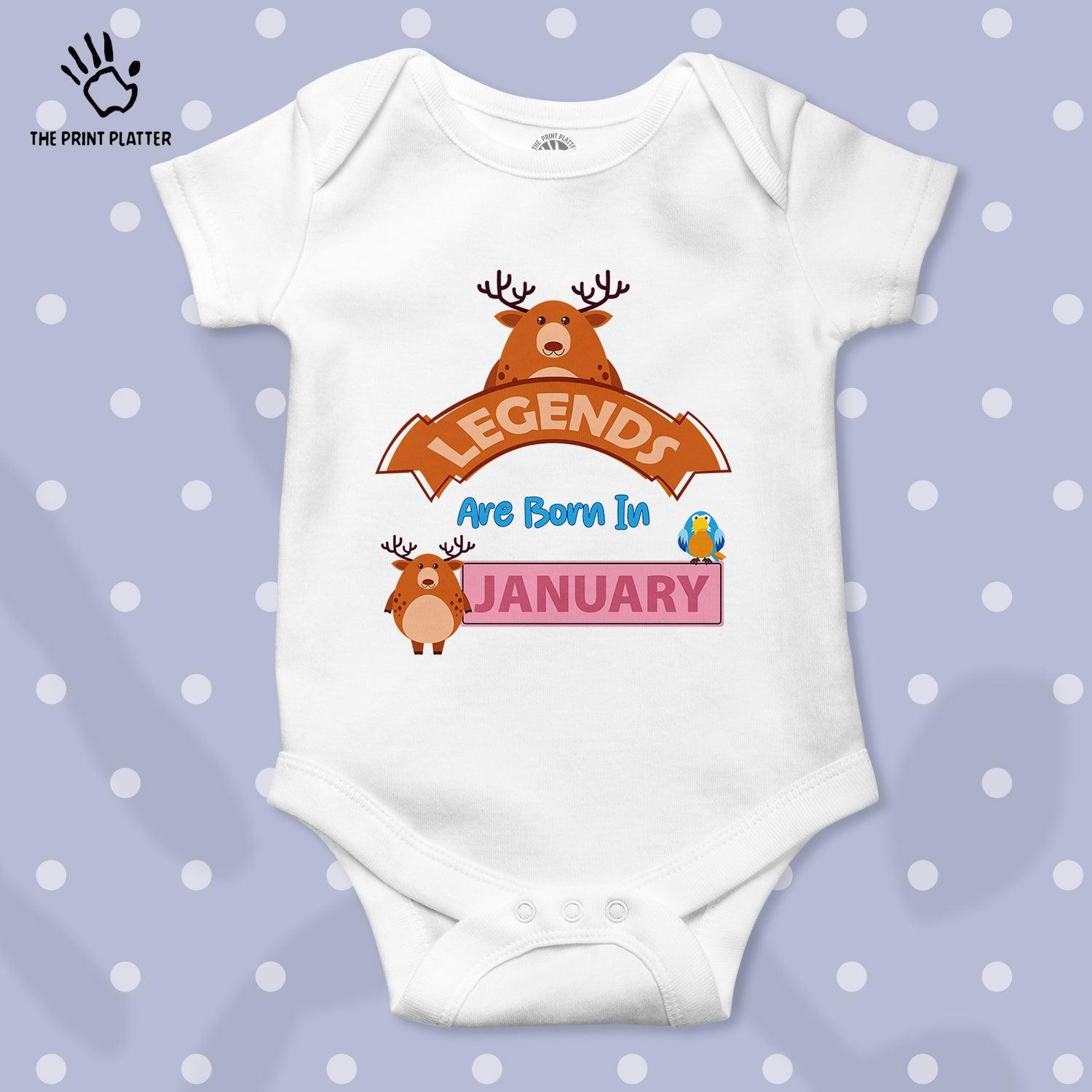 Legends Are Born in January Unisex Half Sleeve Romper