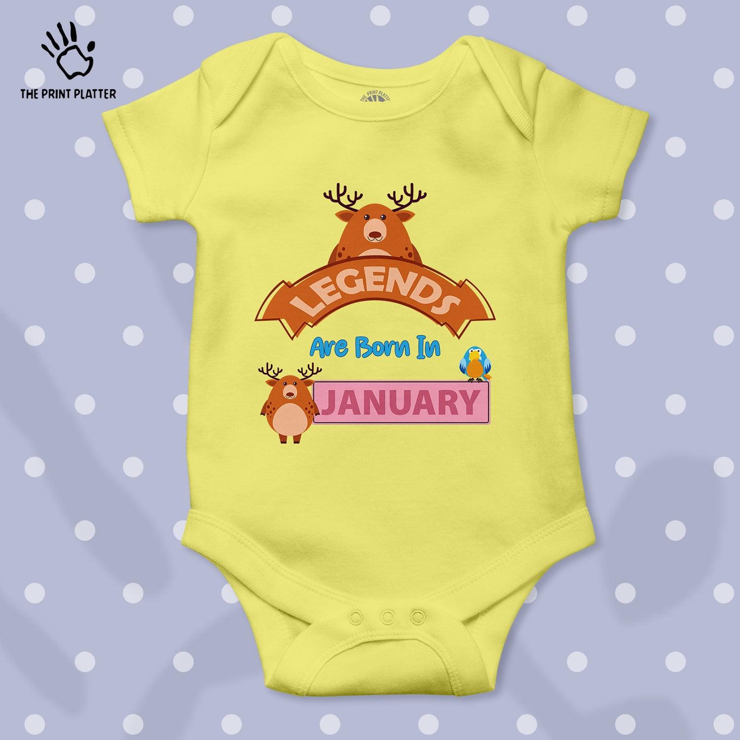 Legends Are Born in January Unisex Half Sleeve Romper