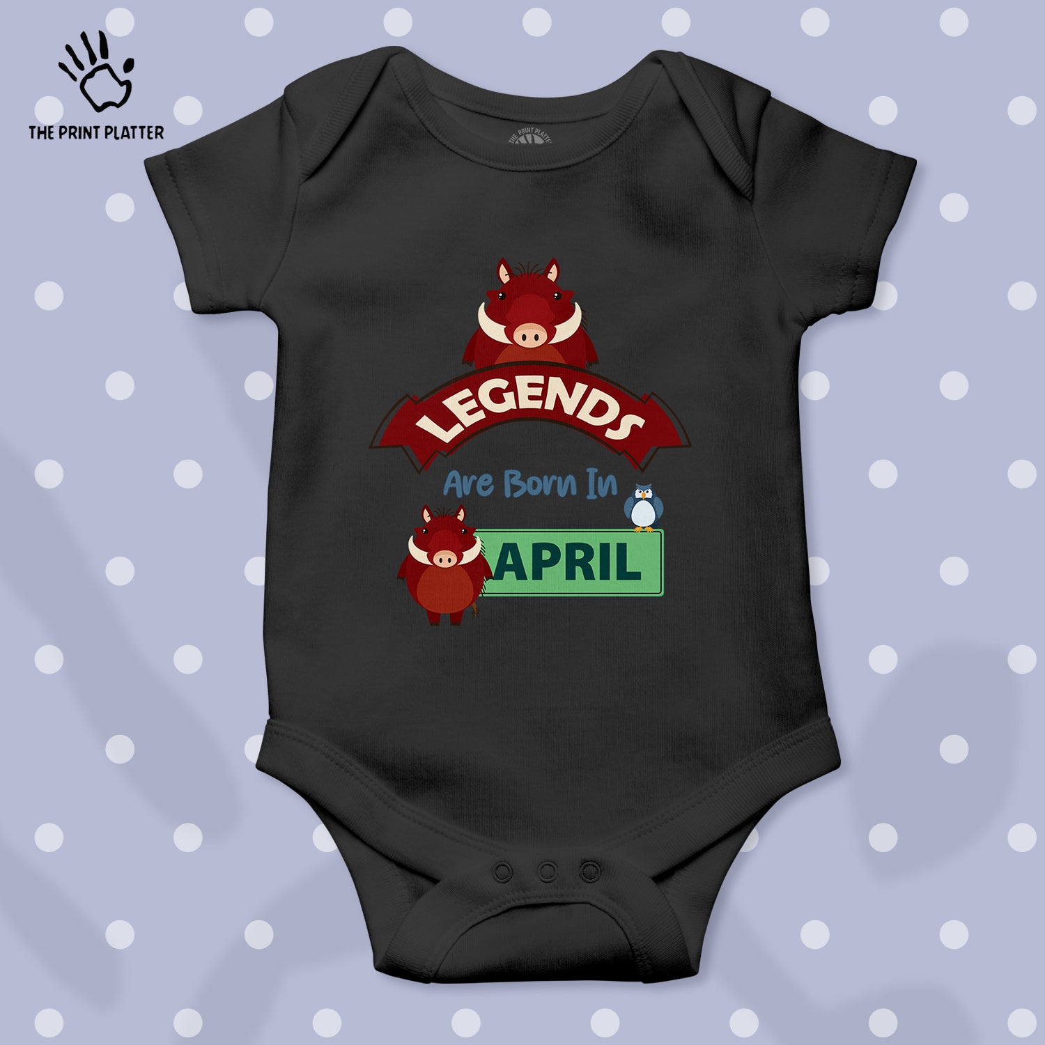 Legends Are Born in April Unisex Half Sleeve Romper