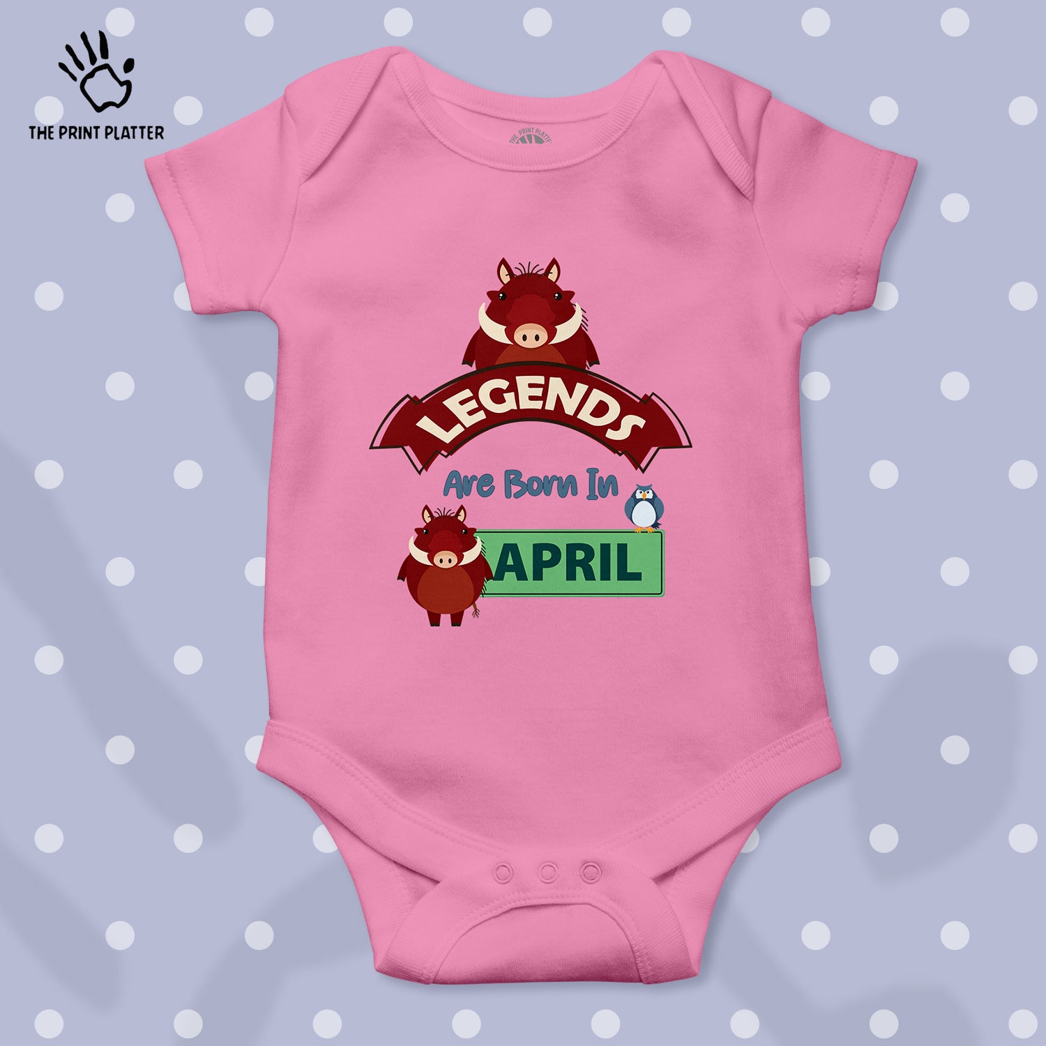 Legends Are Born in April Unisex Half Sleeve Romper