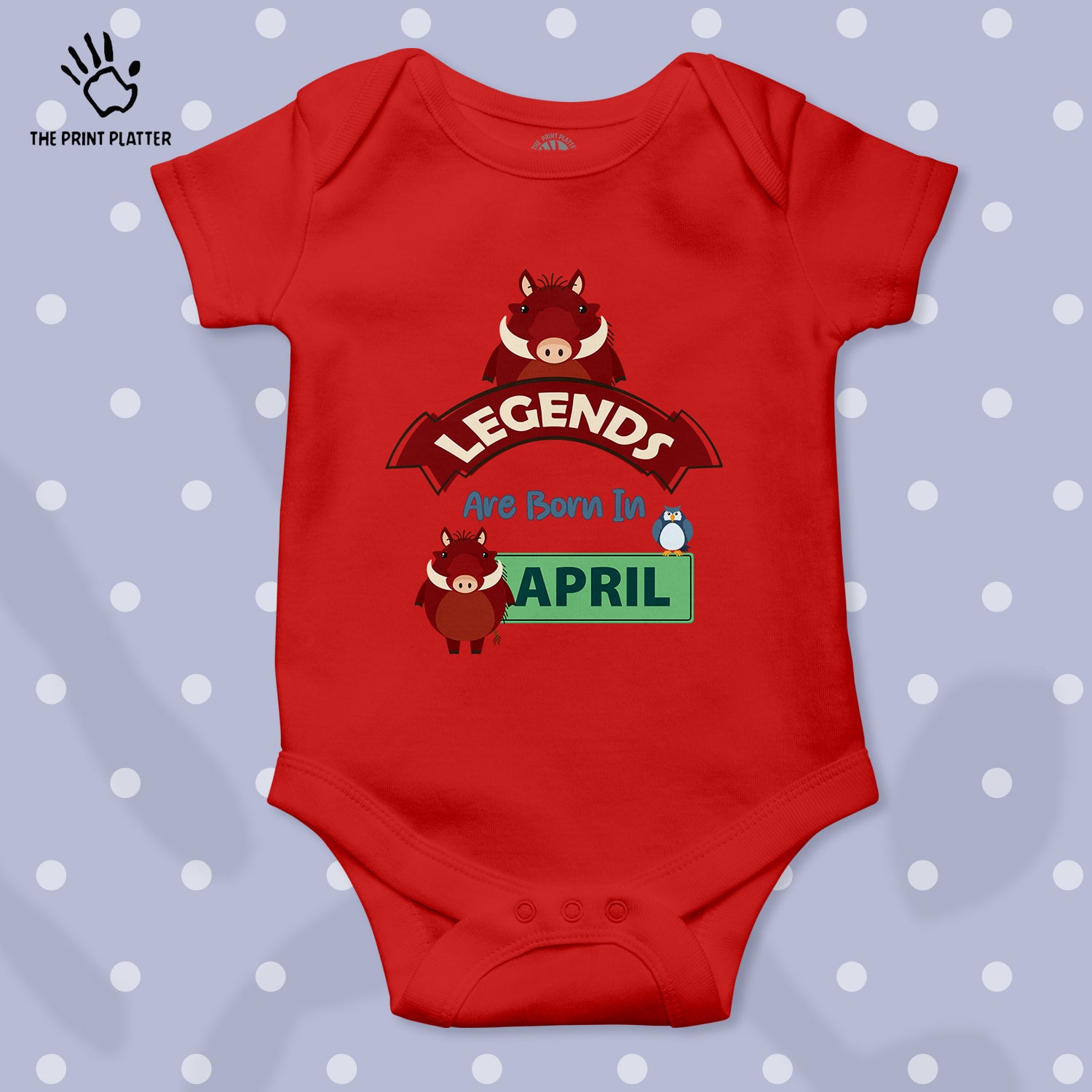 Legends Are Born in April Unisex Half Sleeve Romper