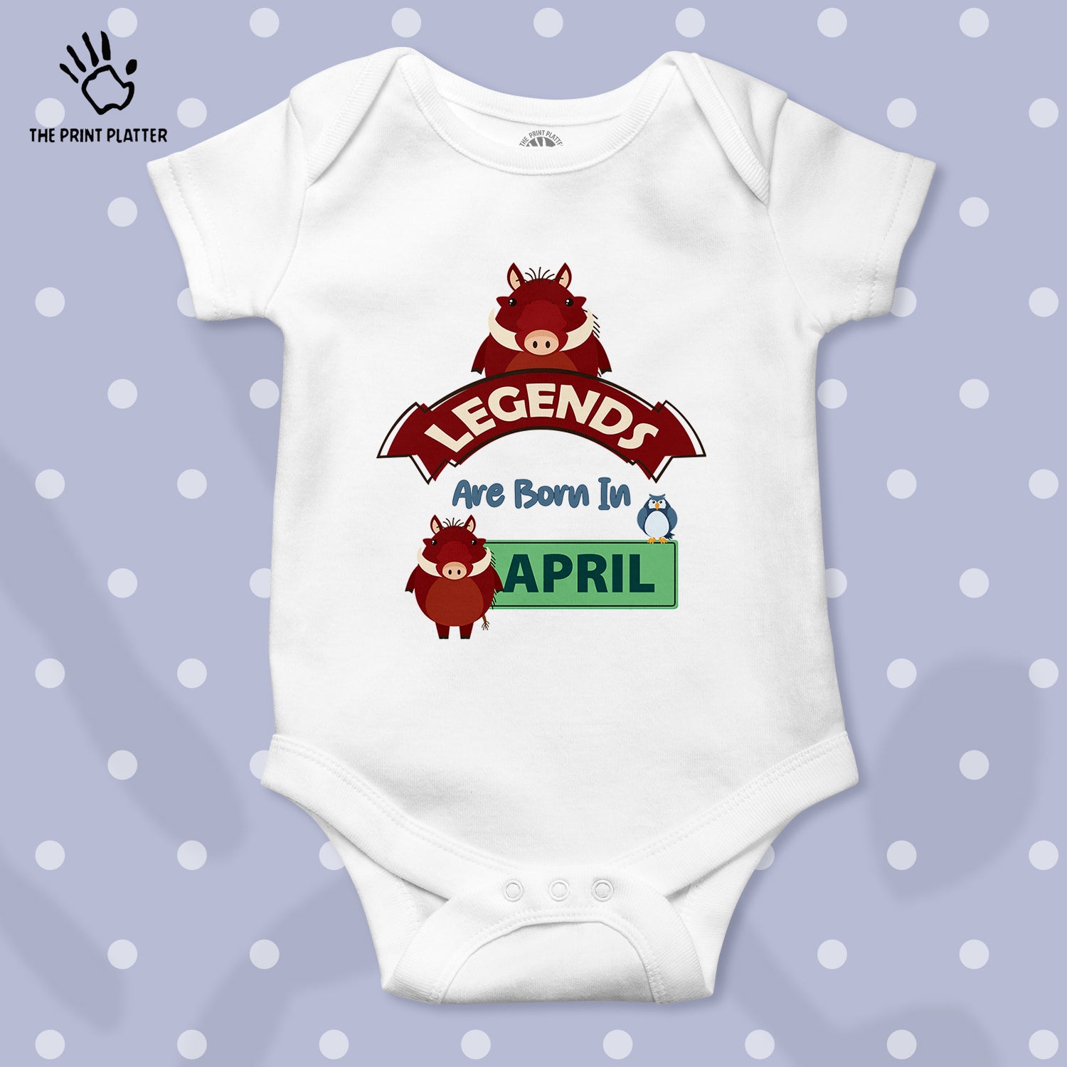 Legends Are Born in April Unisex Half Sleeve Romper