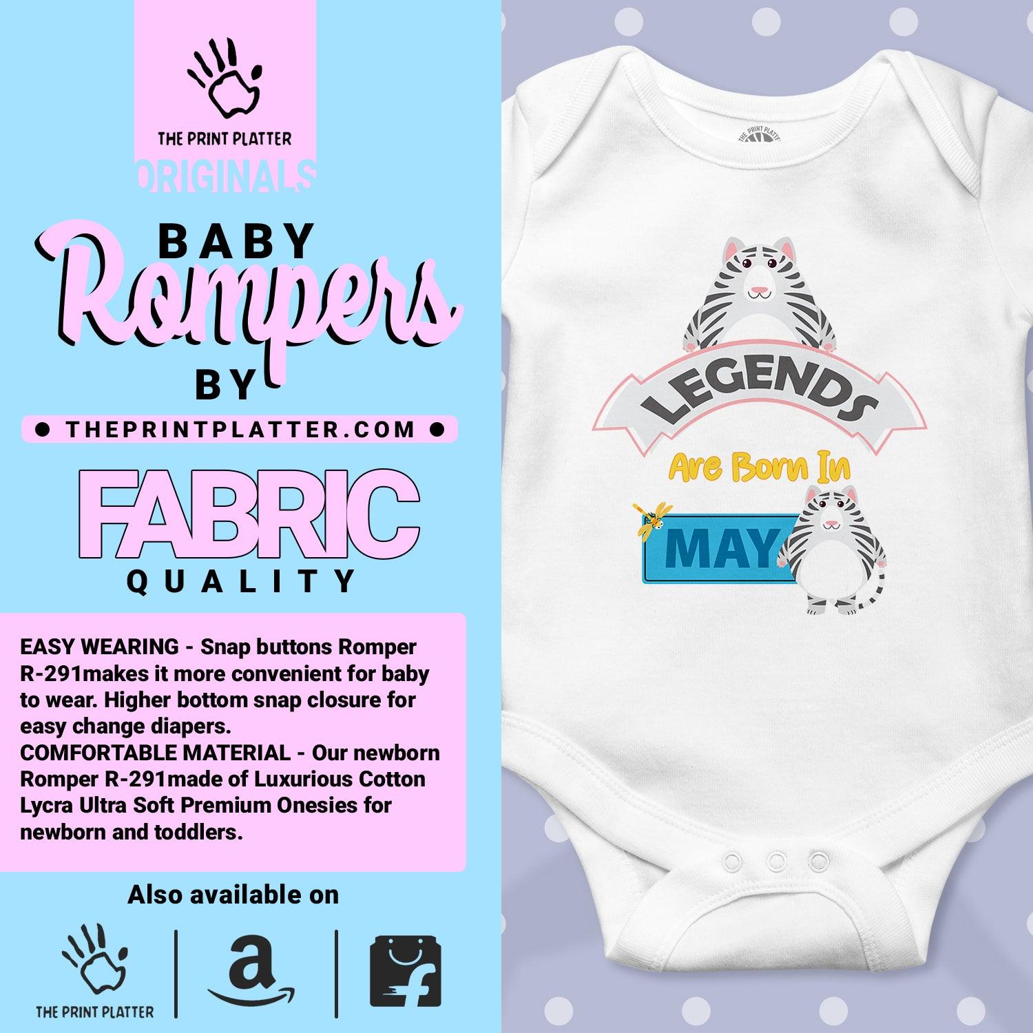 Legends Are Born in May Unisex Half Sleeve Romper