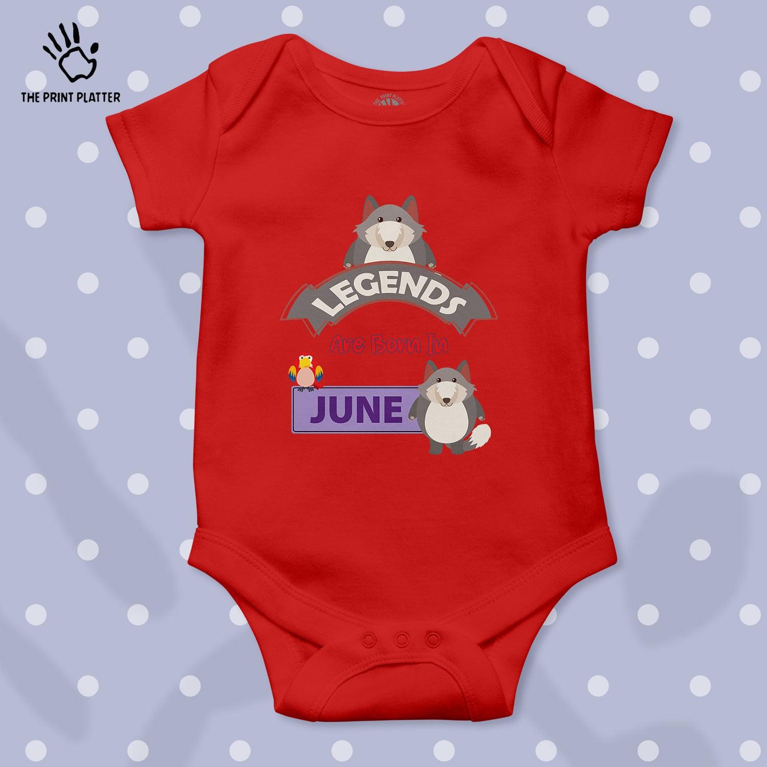 Legends Are Born in June Unisex Half Sleeve Romper