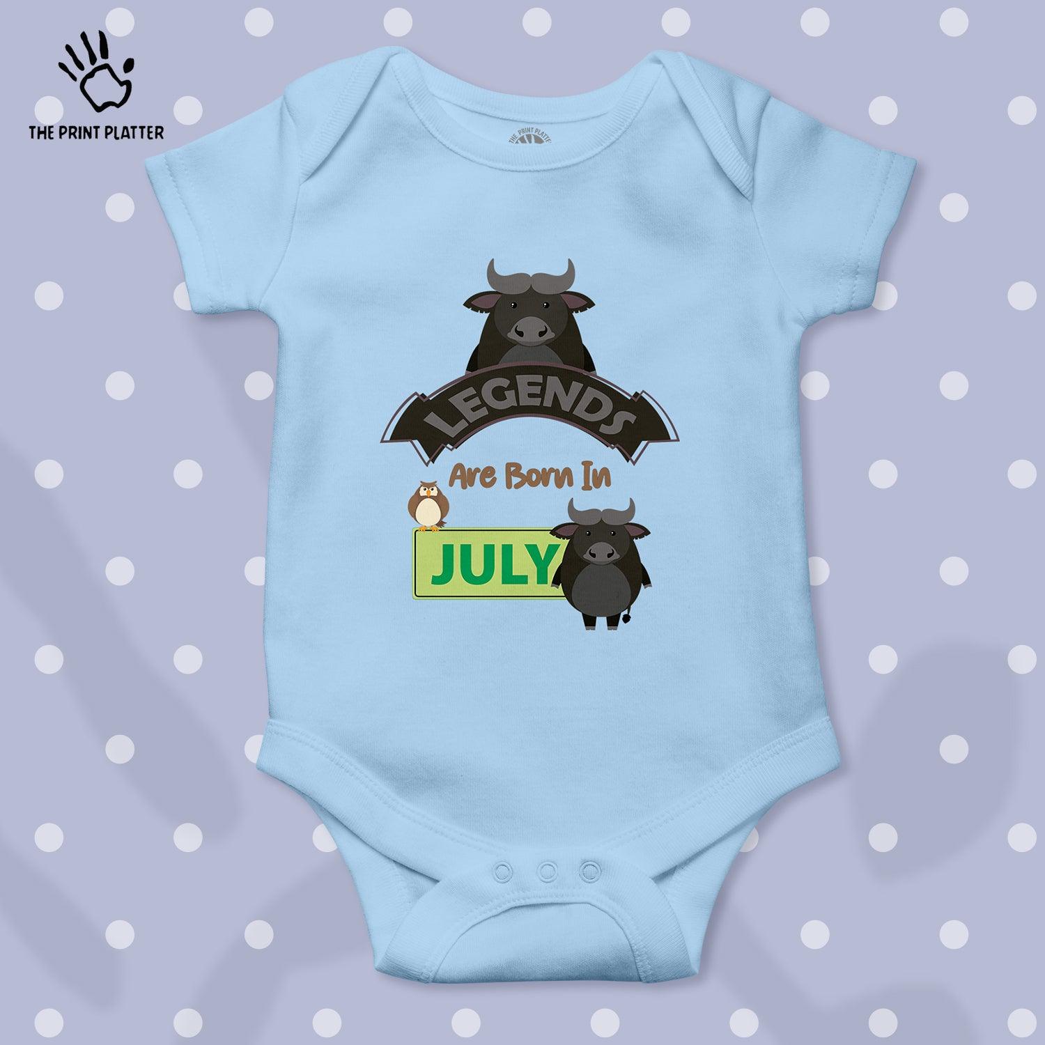 Legends Are Born in July Unisex Half Sleeve Romper